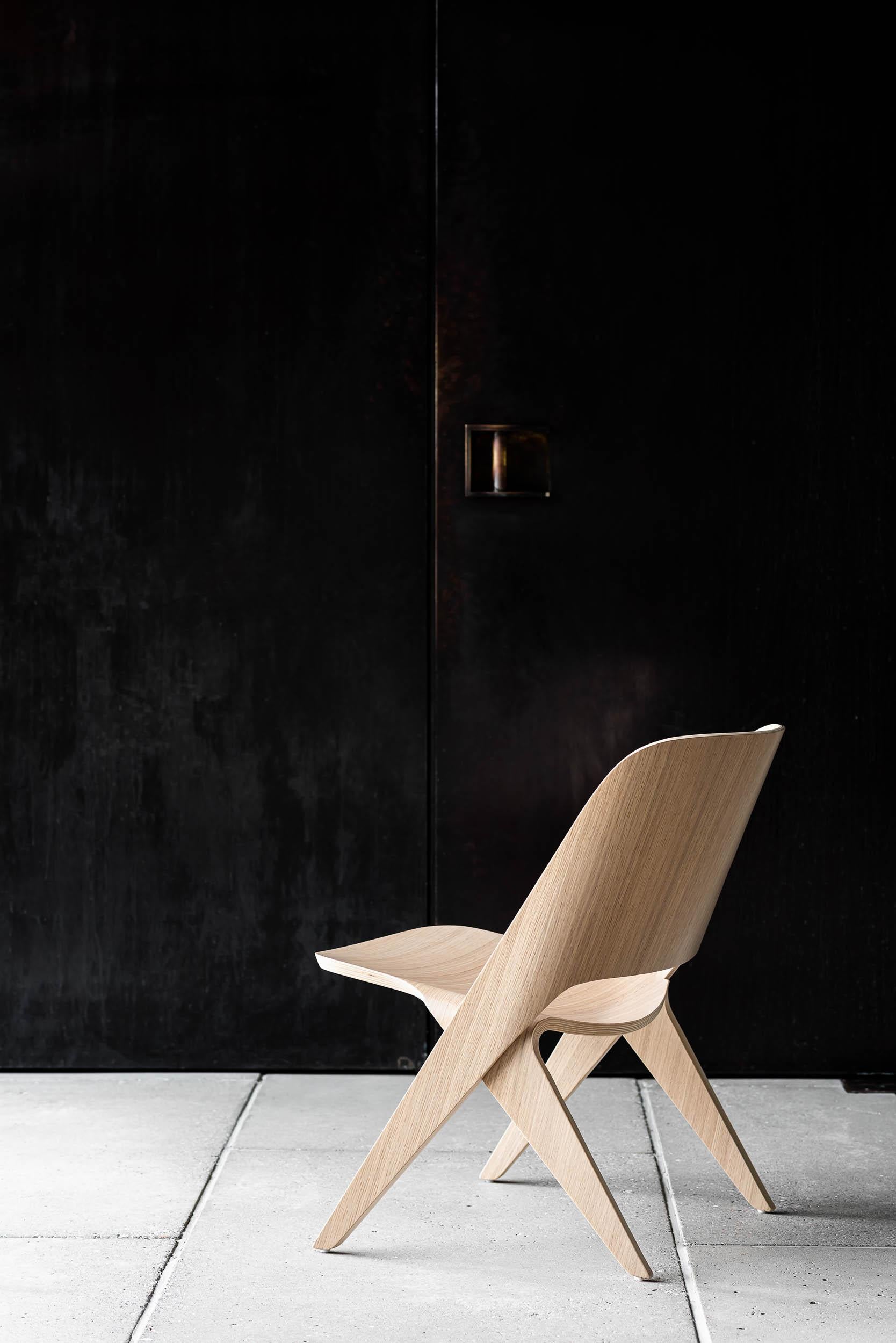 Scandinavian Modern Lounge Chair 'Lavitta' by Poiat, Black Oak For Sale 6