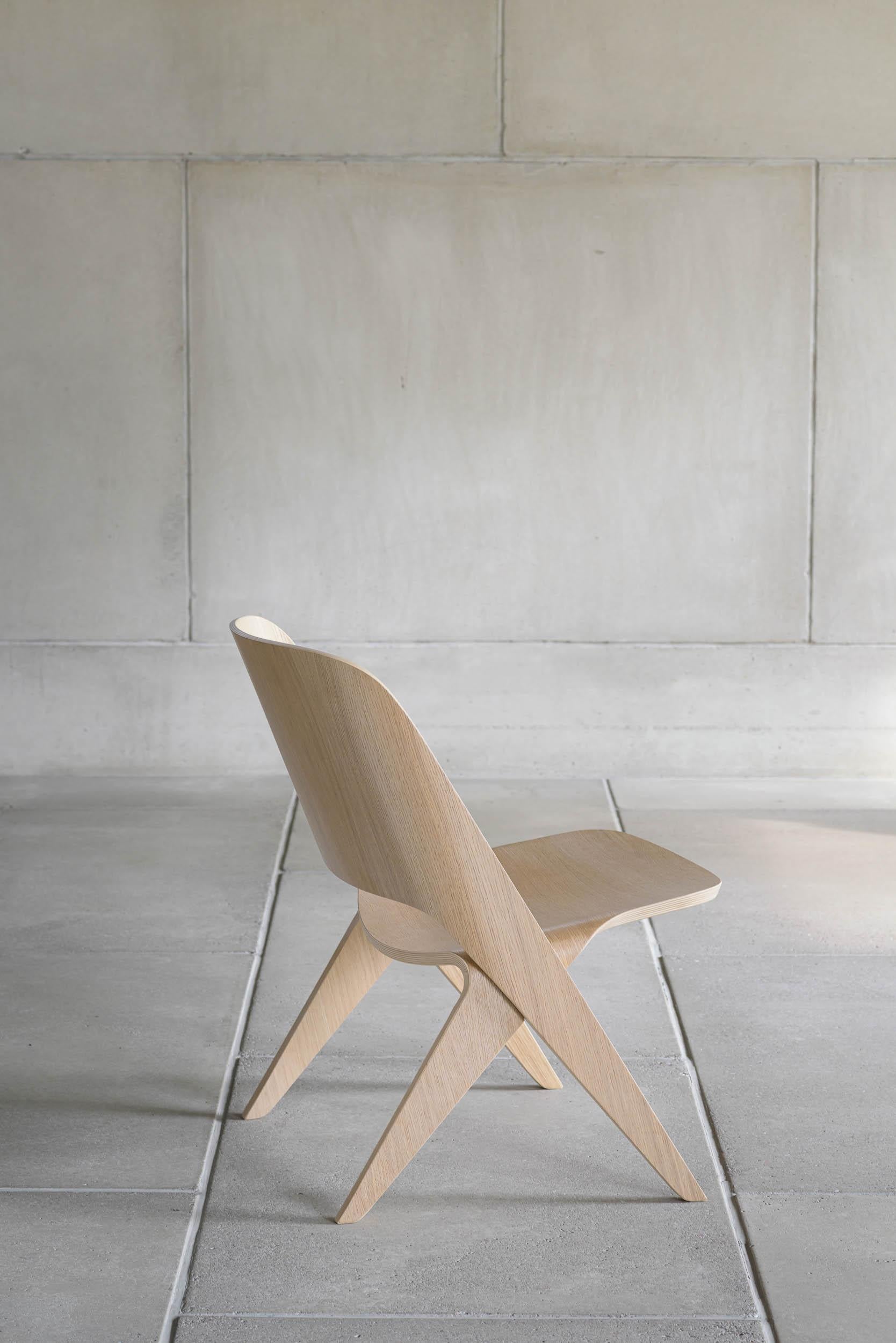 Scandinavian Modern Lounge Chair 'Lavitta' by Poiat, Black Oak For Sale 7