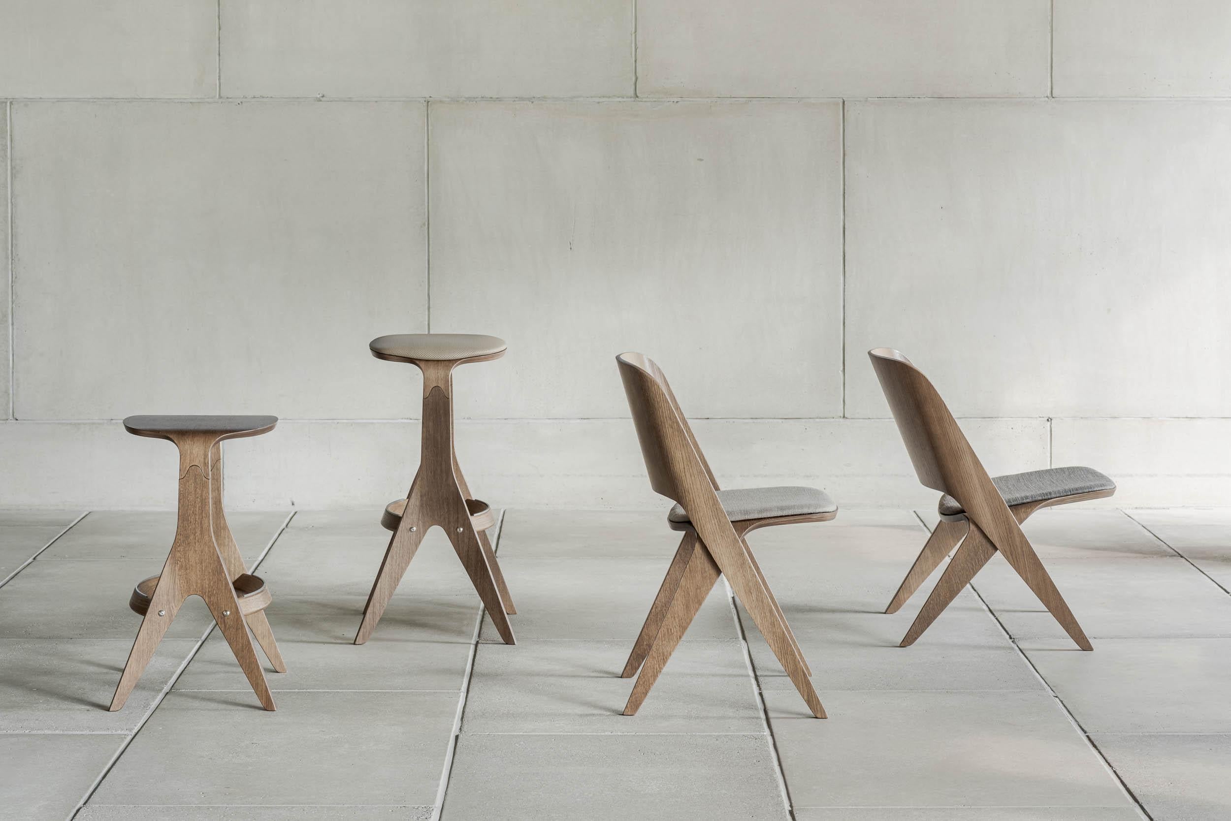 Scandinavian Modern Lounge Chair 'Lavitta' by Poiat, Black Oak For Sale 8