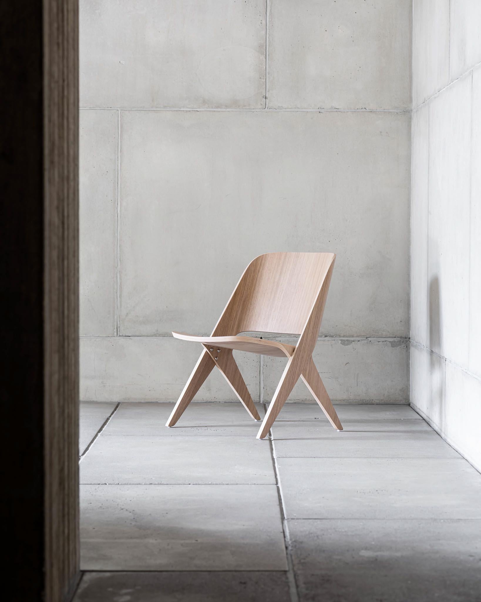 Scandinavian Modern Lounge Chair 'Lavitta' by Poiat, Black Oak In New Condition For Sale In Paris, FR
