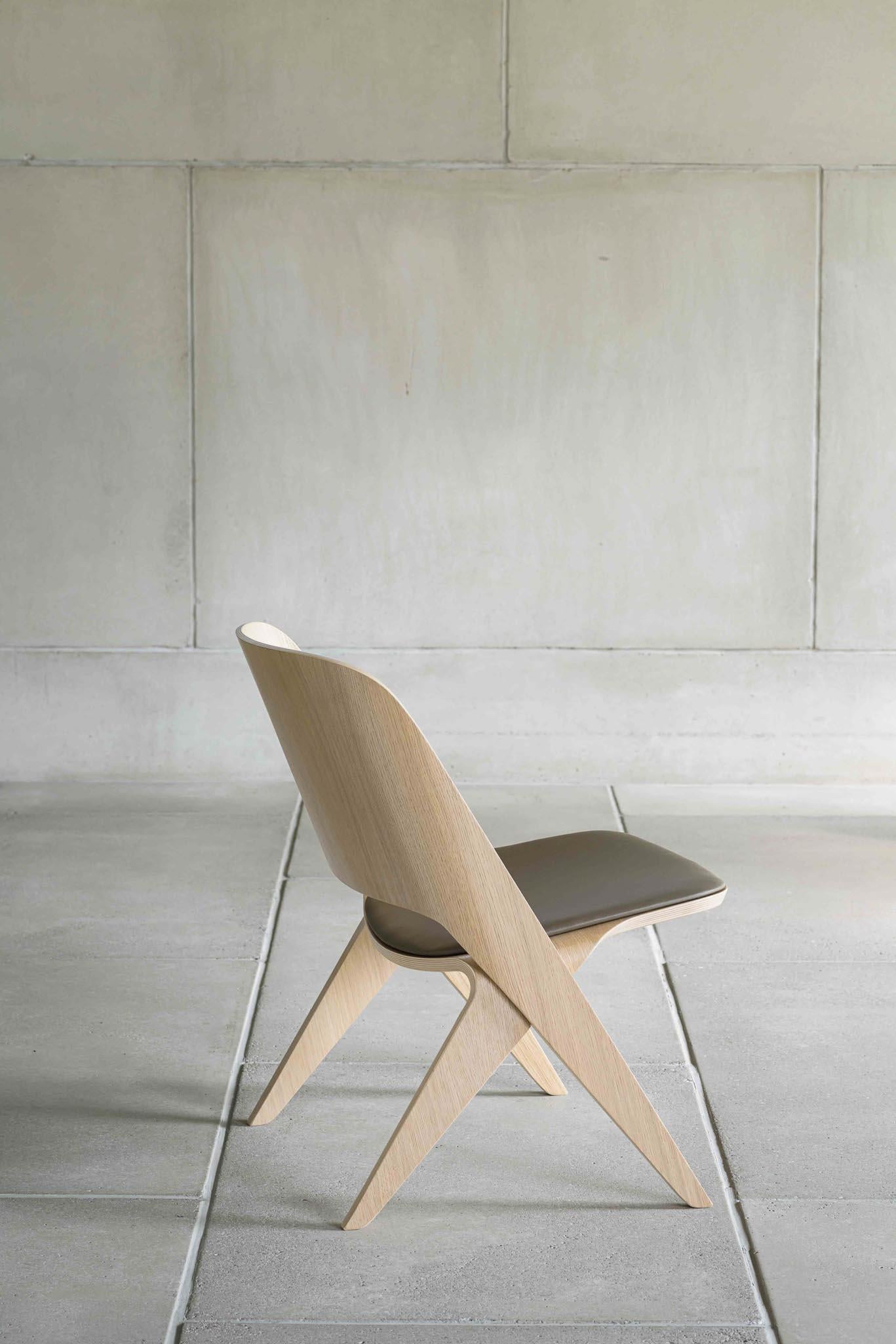 Contemporary Scandinavian Modern Lounge Chair 'Lavitta' by Poiat, Black Oak For Sale