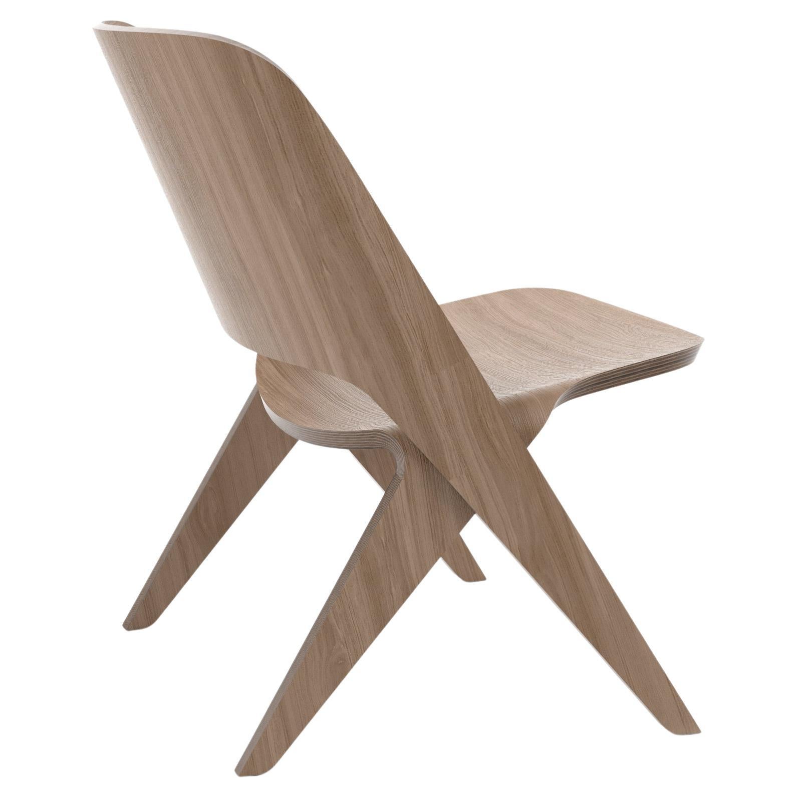 Scandinavian Modern Lounge Chair 'Lavitta' by Poiat, Dark Oak For Sale