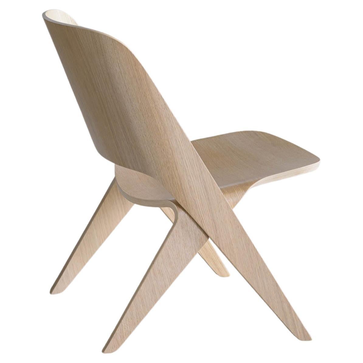 Scandinavian Modern Lounge Chair 'Lavitta' by Poiat, Oak For Sale