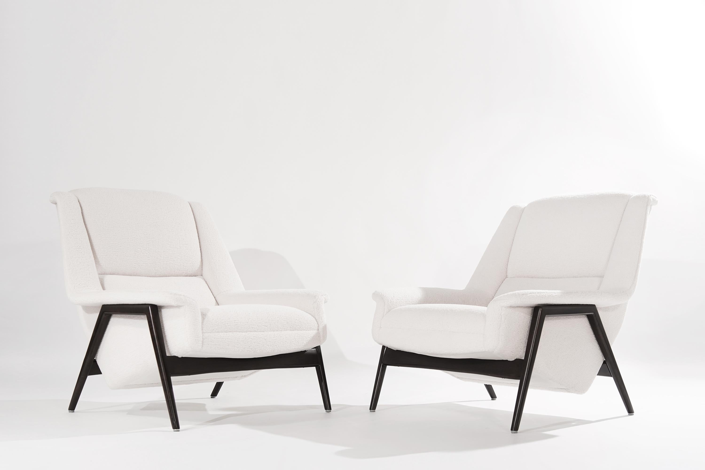 Wool Scandinavian-Modern Lounge Chairs by DUX, Sweden 1960s