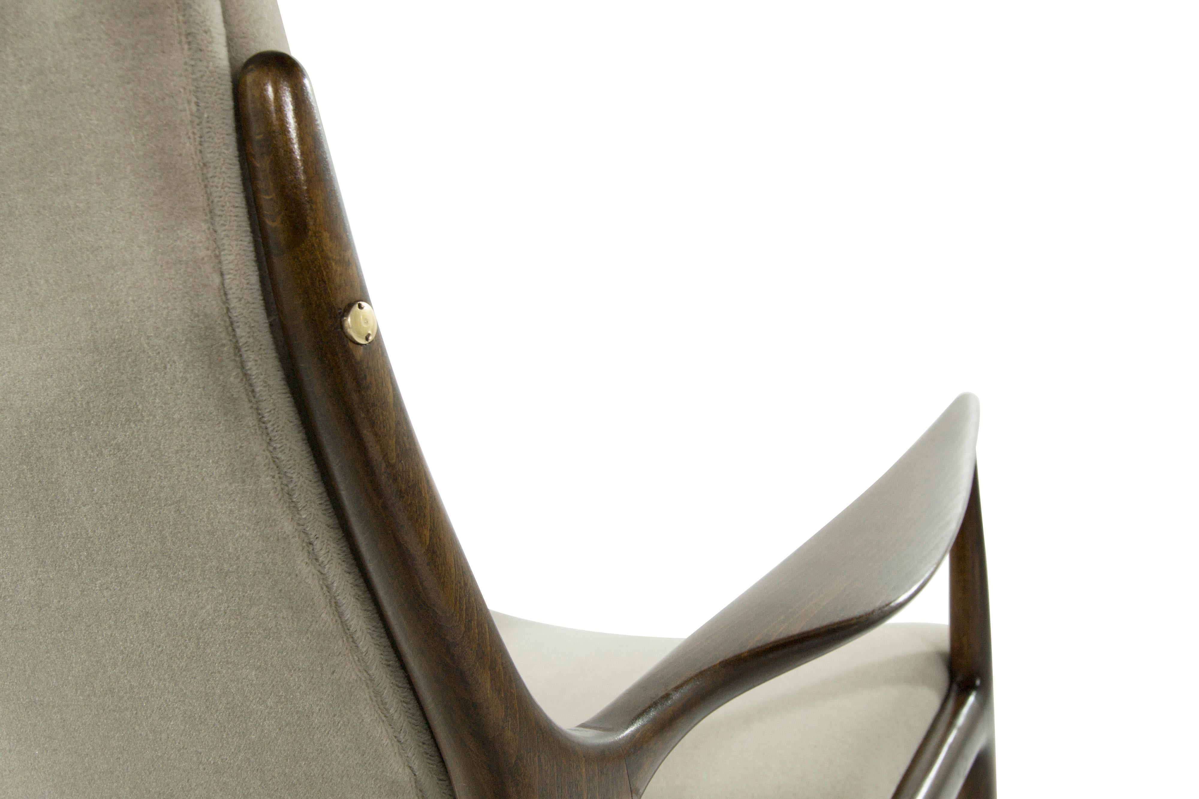 Scandinavian Modern Lounge Chairs by Ib Kofod-Larsen in Mohair 5