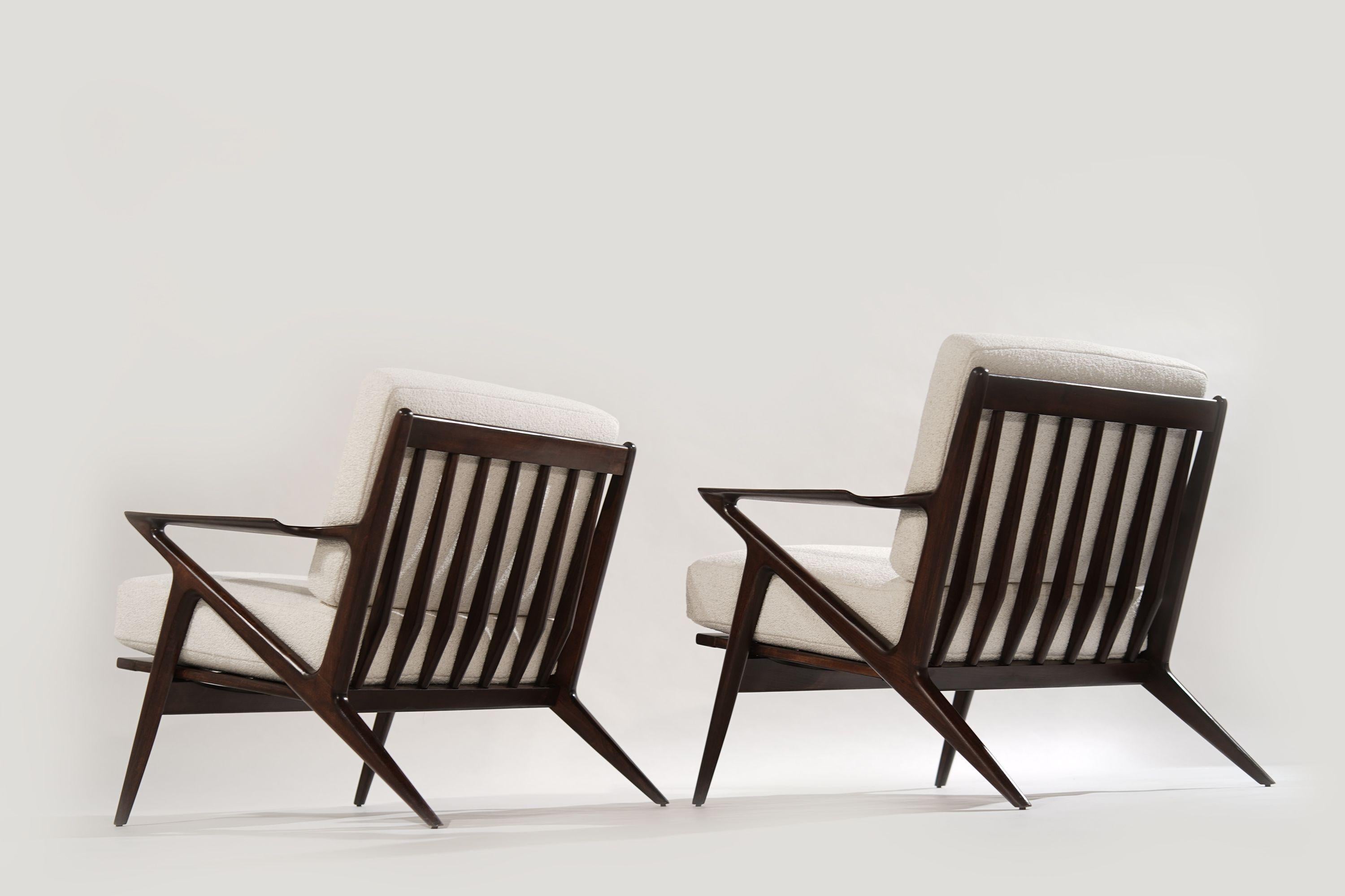 Danish Scandinavian Modern Lounge Chairs by Poul Jensen