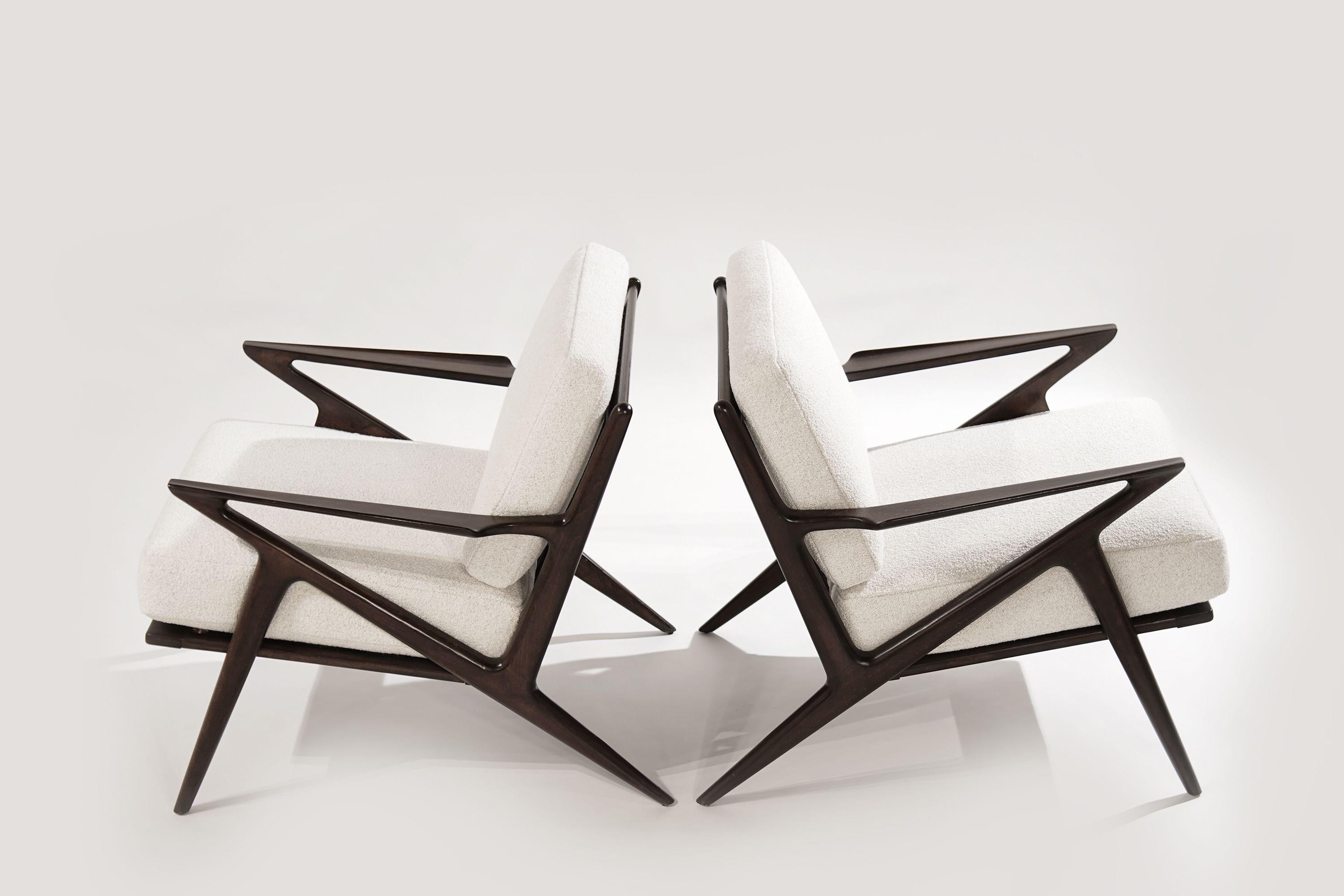Scandinavian Modern Lounge Chairs by Poul Jensen In Excellent Condition In Westport, CT