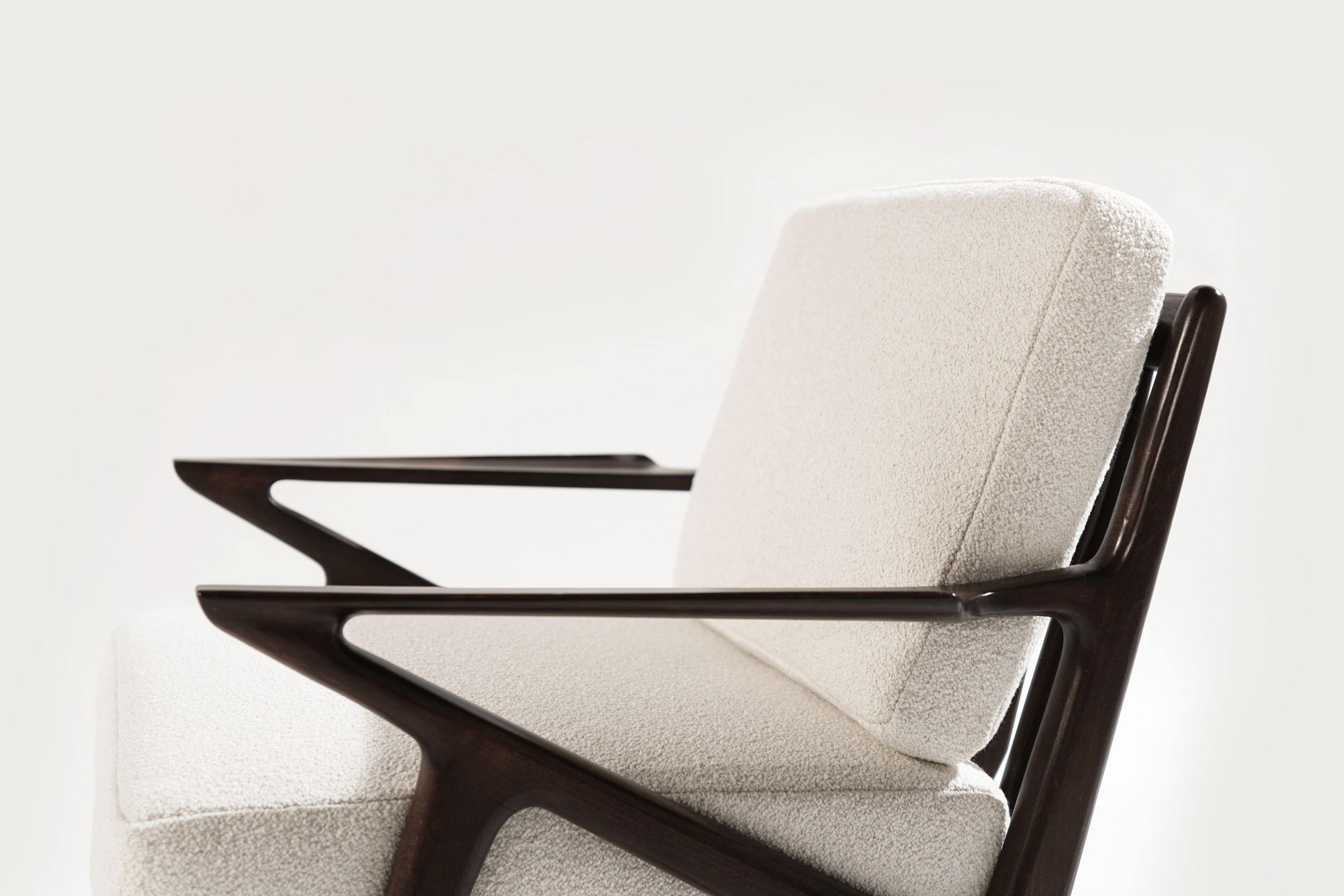 Bouclé Scandinavian Modern Lounge Chairs by Poul Jensen
