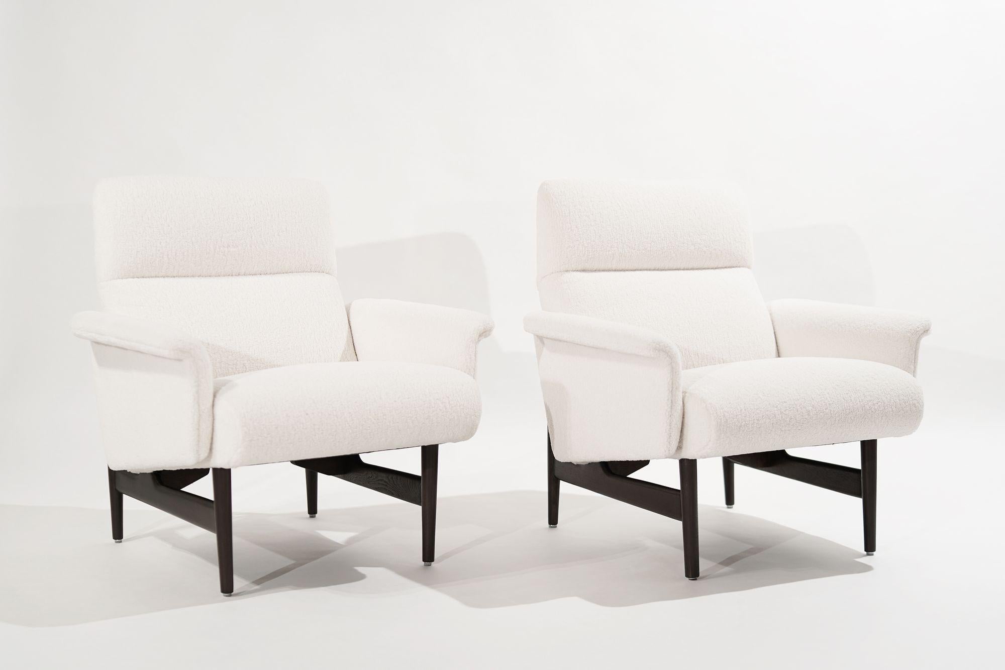 Skandinavisch-moderne Loungesessel aus Wolle, 1950er Jahre (Skandinavische Moderne) im Angebot