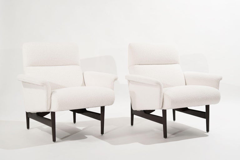 Scandinavian Modern Scandinavian-Modern Lounge Chairs in Wool, 1950s For Sale