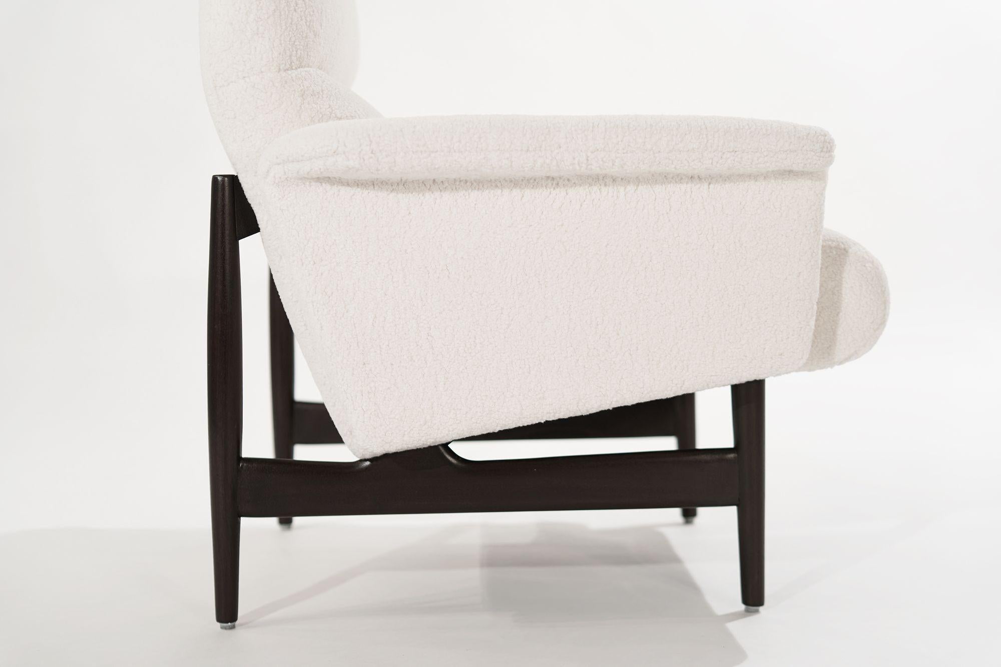 Scandinavian-Modern Lounge Chairs in Wool, 1950s For Sale 3