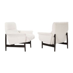 Scandinavian-Modern Lounge Chairs in Wool, 1950s