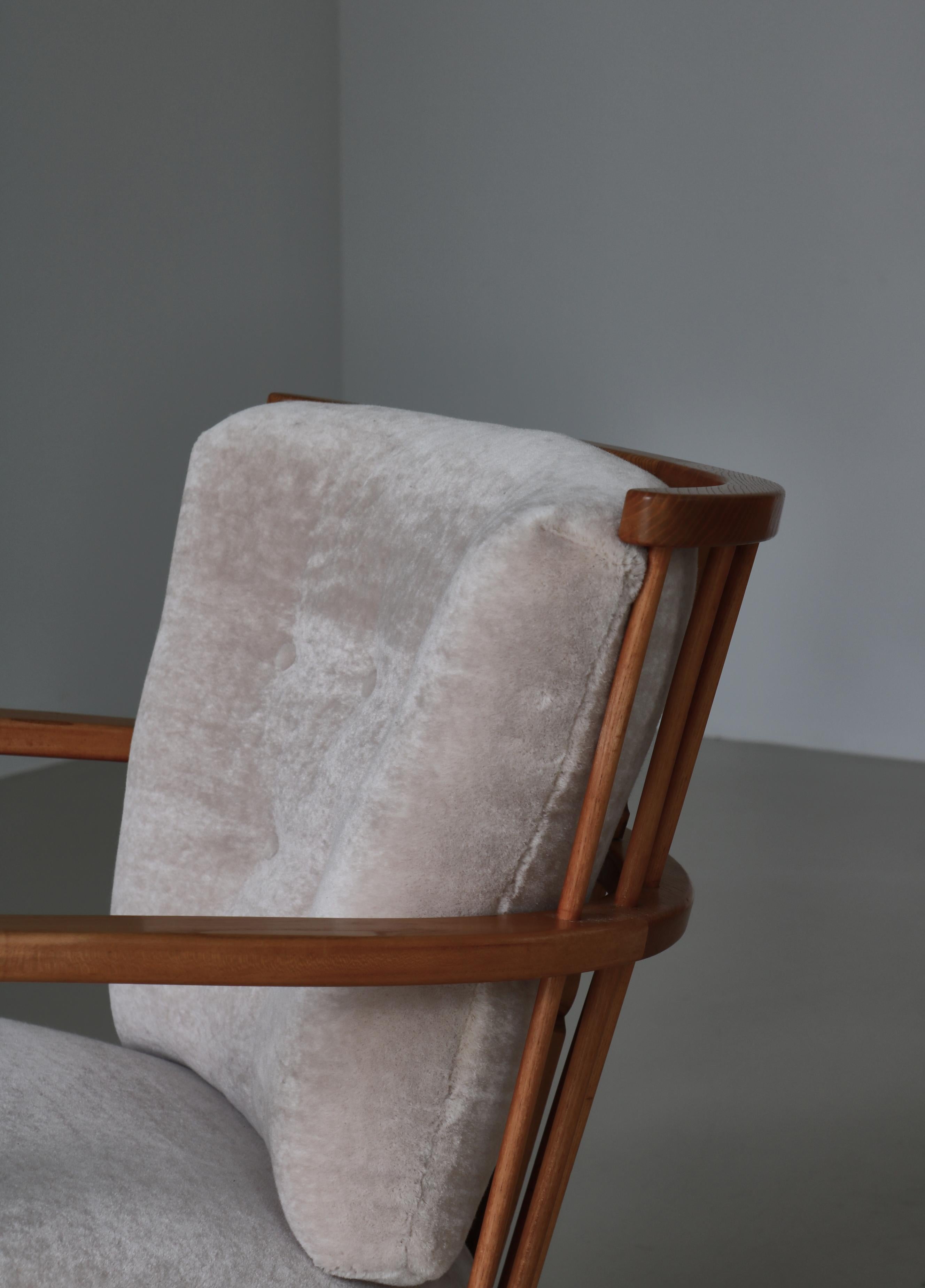 Scandinave  Fauteuils de salon modèle 1590, Fritz Hansen, orme et mohair de velours, années 1940 en vente 10