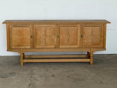 Scandinavian Modern, Low Sculptural Oak Sideboard, Danish Cabinetmaker, 1960s