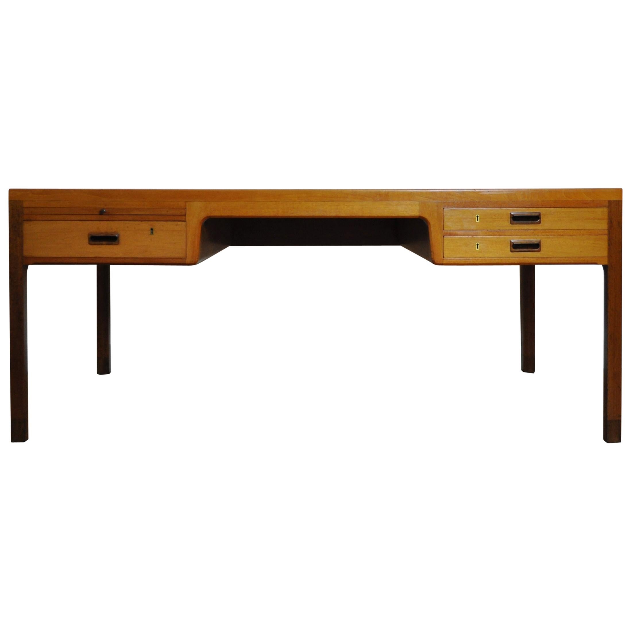 Scandinavian Modern Mahogany Desk by Ejnar Larsen and Aksel Bender Madsen For Sale