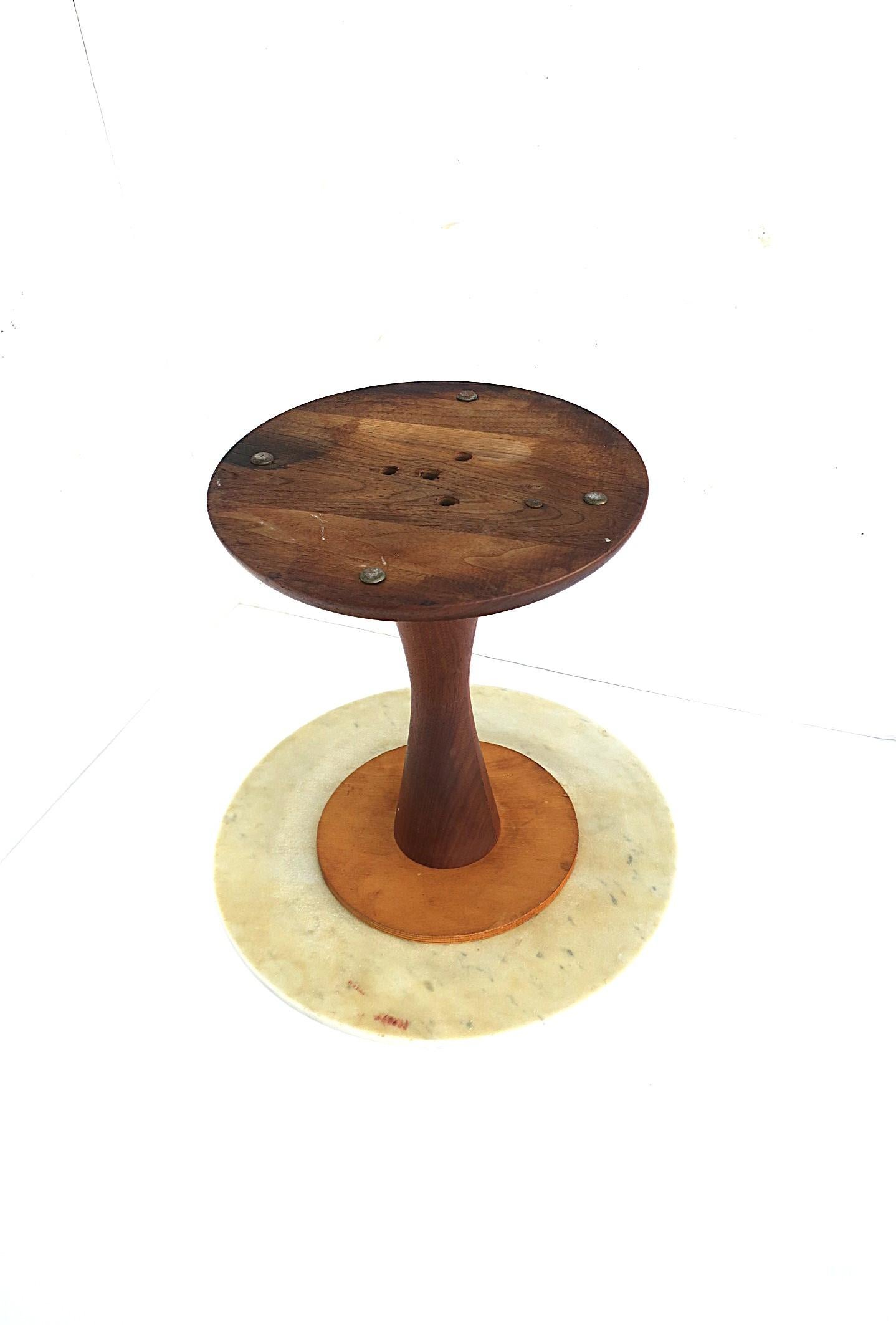 Danish Scandinavian Modern Marble Side Drinks Table For Sale 8