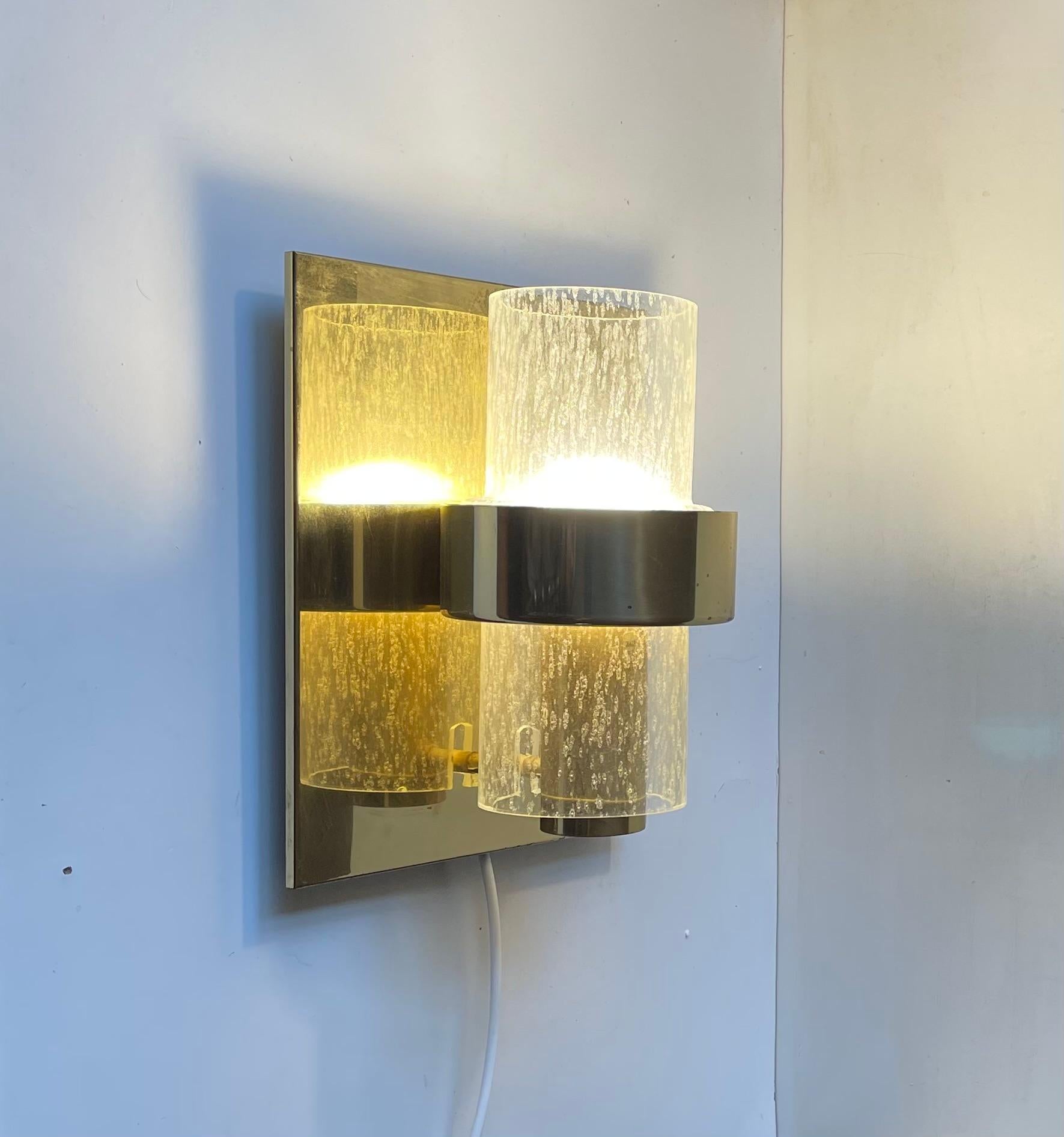 Scandinavian Modern Maritime Wall Sconces in Brass & Glass by Jonas Hidle, 1970s In Good Condition For Sale In Esbjerg, DK