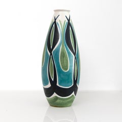 Scandinavian Modern, Mette Doller & Ivar Ericsson Large Hand Decorated Vase
