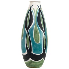 Scandinavian Modern, Mette Doller & Ivar Ericsson Large Hand Decorated Vase