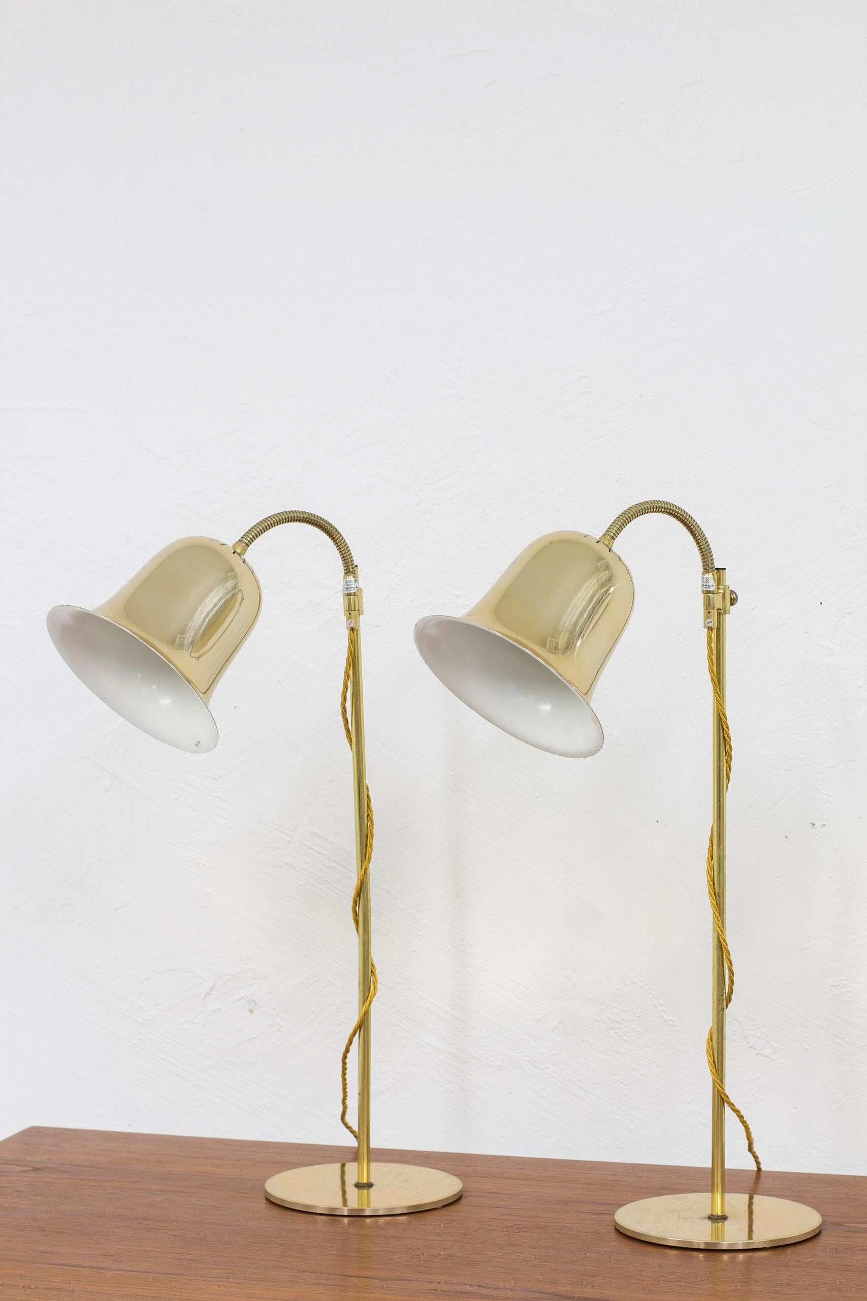 Scandinavian Modern Mid Century Table Lamps by Trivselbelysning in Brass, 1970s For Sale 7