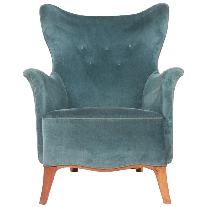 Scandinavian Modern Midcentury Lounge Chair by Gunnel Nyman, 1940s
