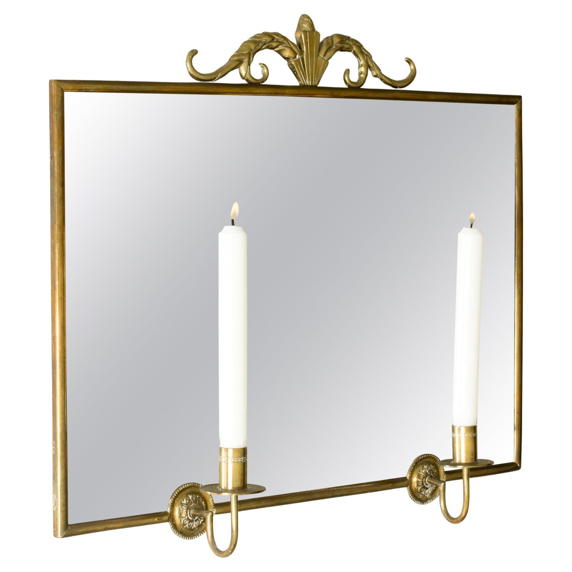 Bougeoir miroir moderne scandinave par Lars Holmström, Suède, années 1940