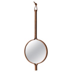 Miroir de style moderne scandinave en bois de palissandre et daim, par Hans-Agne Jakobsson, années 1950