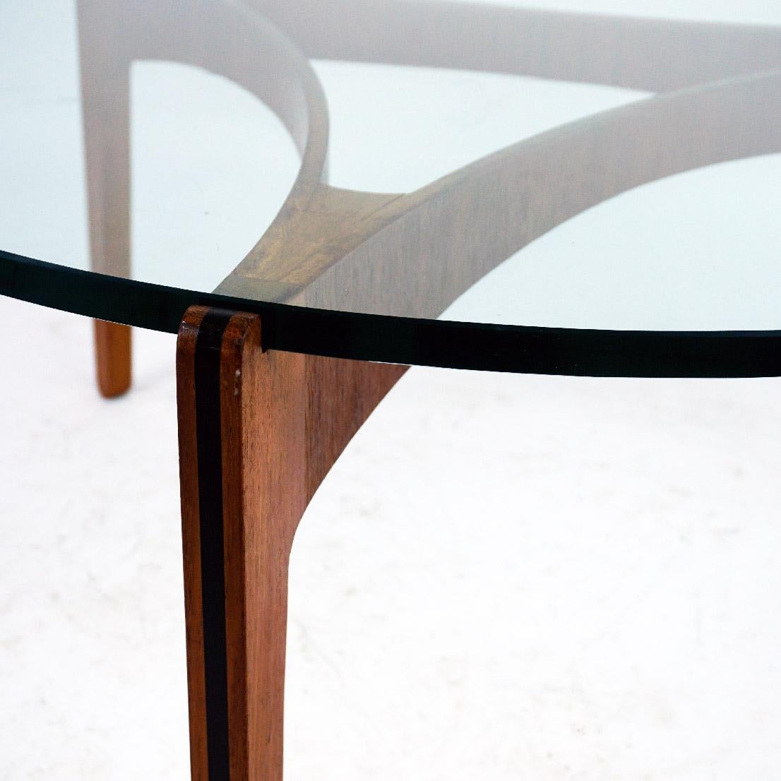 Scandinave moderne  Table basse scandinave moderne Mod. 104 en teck et verre de Sven Ellekaer en vente