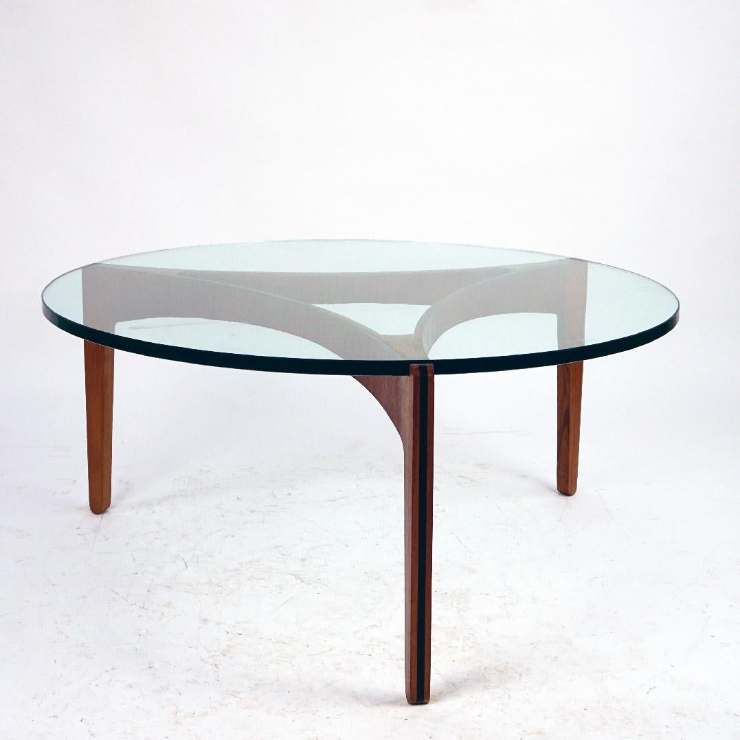  Scandinavian Modern Mod. 104 Teak and Glass Coffee Table by Sven Ellekaer For Sale 3