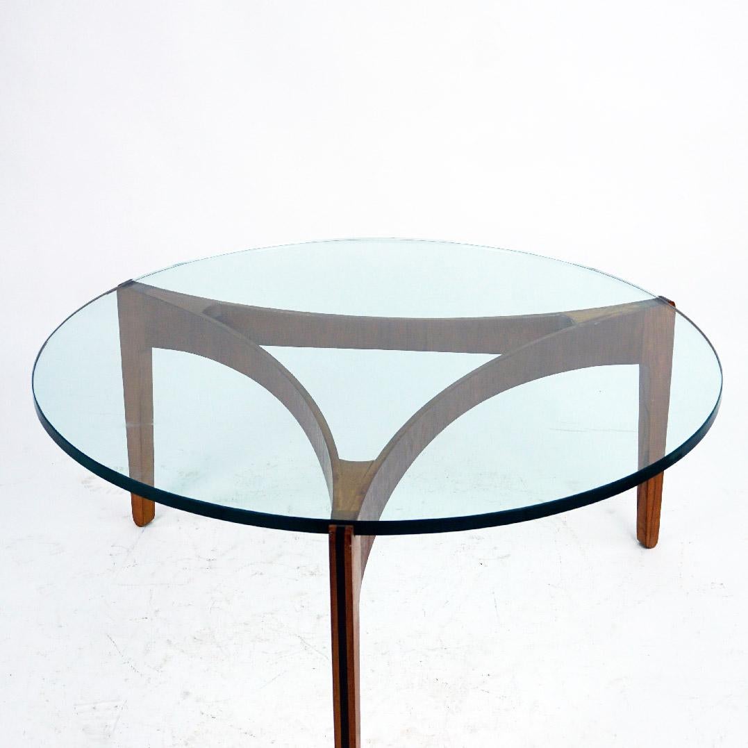  Scandinavian Modern Mod. 104 Teak and Glass Coffee Table by Sven Ellekaer For Sale 4