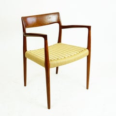 Scandinavian Modern Mod. 57 Teak and Papercord Armchair by Niels Otto Moller