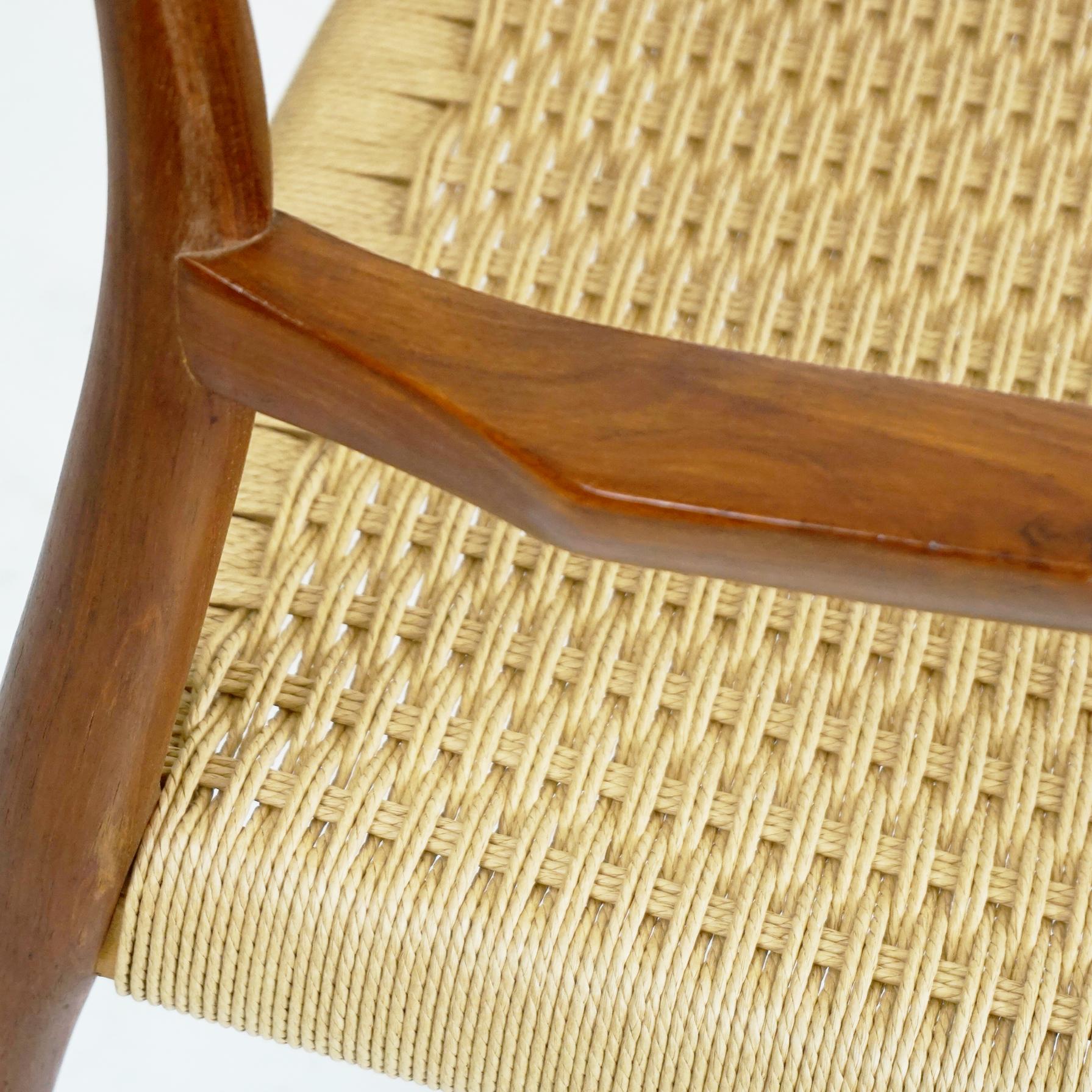 Scandinavian Modern Mod. 57 Teak and Papercord Armchair by Niels Otto Moller For Sale 1