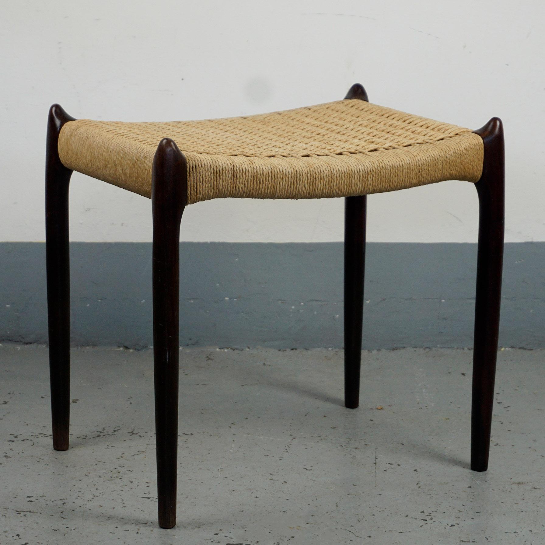 Danish Scandinavian Modern Model 78a Rosewood Stool by Niels Otto Moller