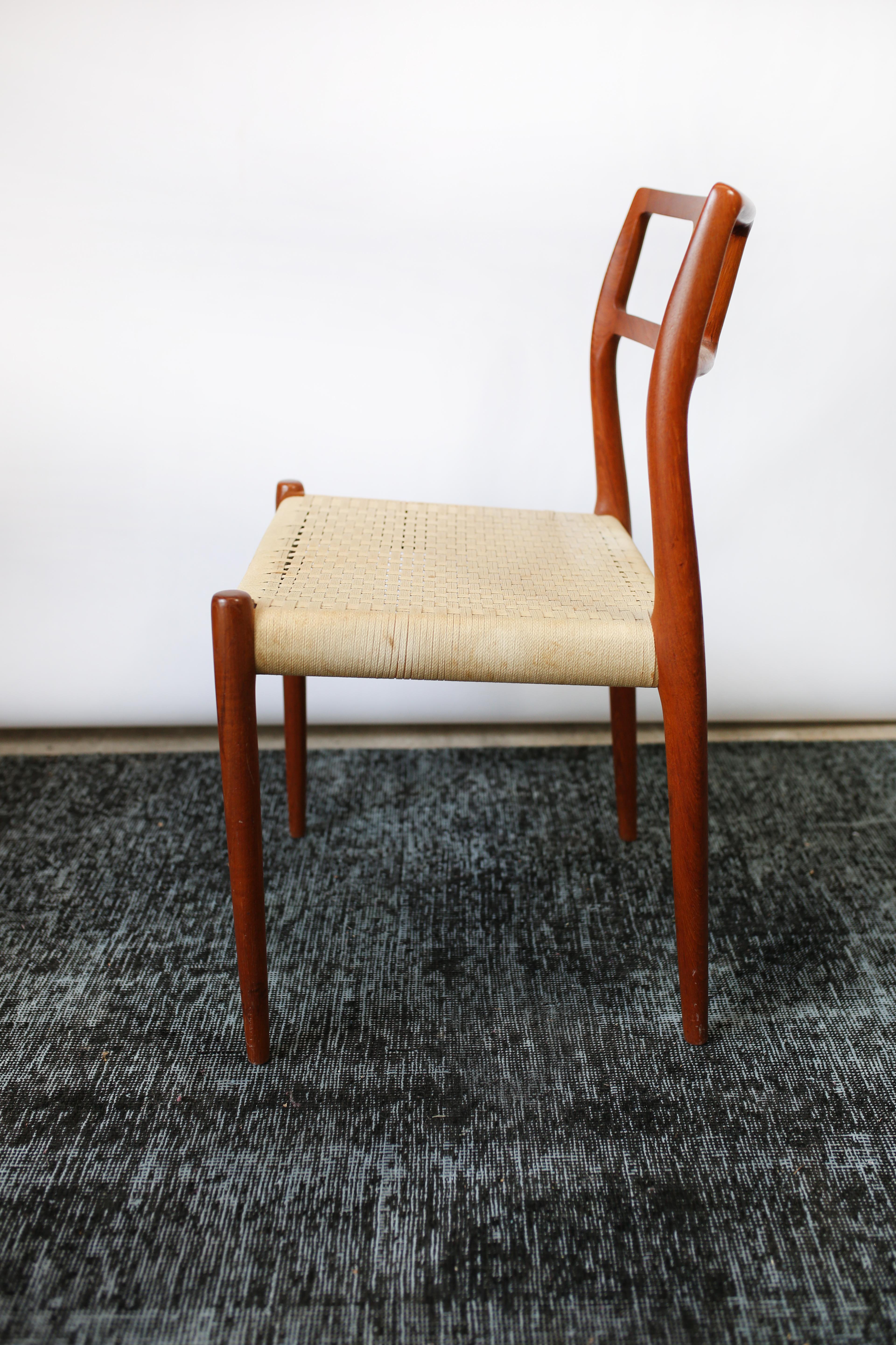 Set of Six Scandinavian Modern Moller 79 Teak Dining Chairs by Niels O. Moller In Good Condition In San Antonio, TX