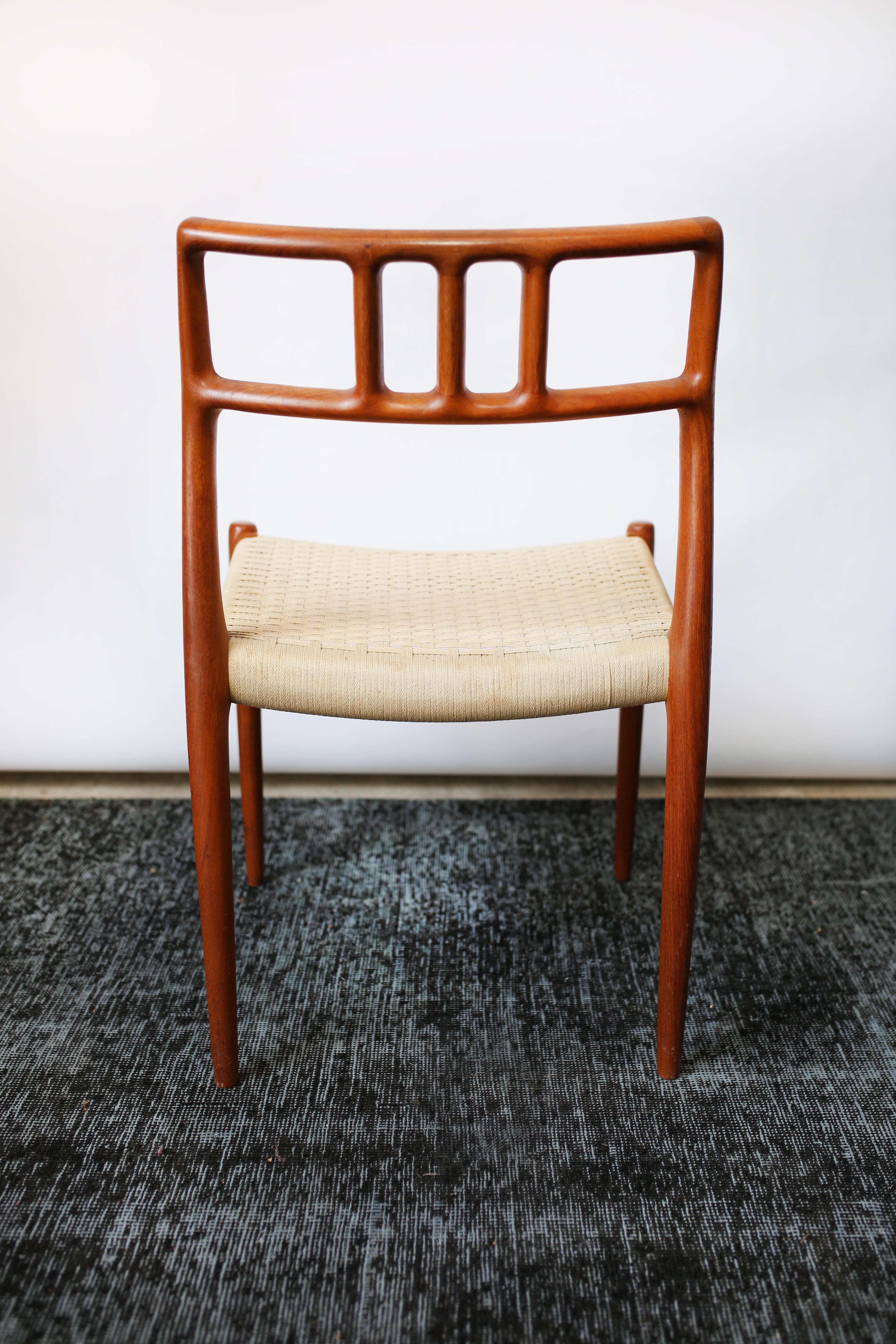 Mid-20th Century Set of Six Scandinavian Modern Moller 79 Teak Dining Chairs by Niels O. Moller