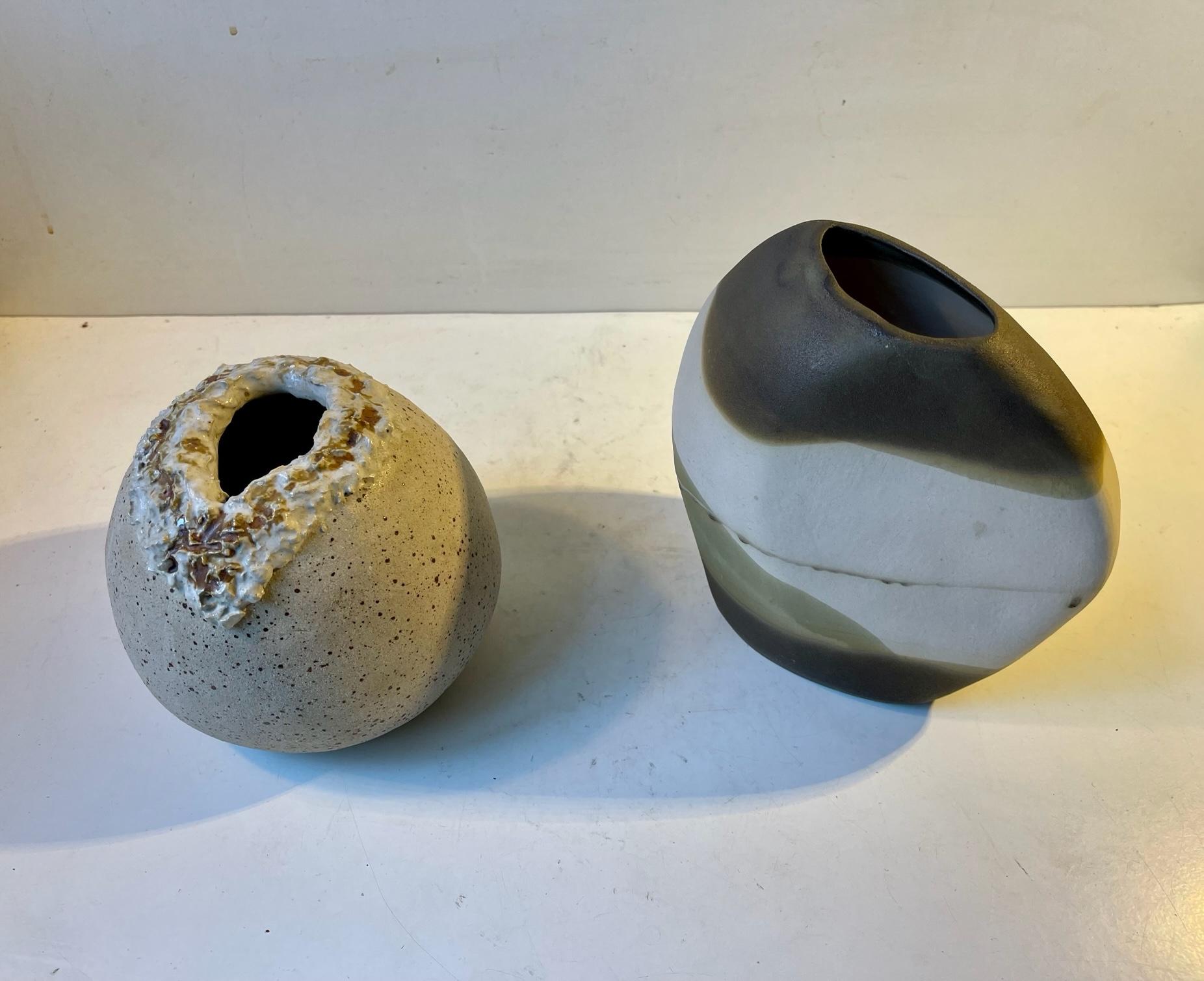 Scandinavian Modern Morphic Ceramic Vases In Good Condition For Sale In Esbjerg, DK