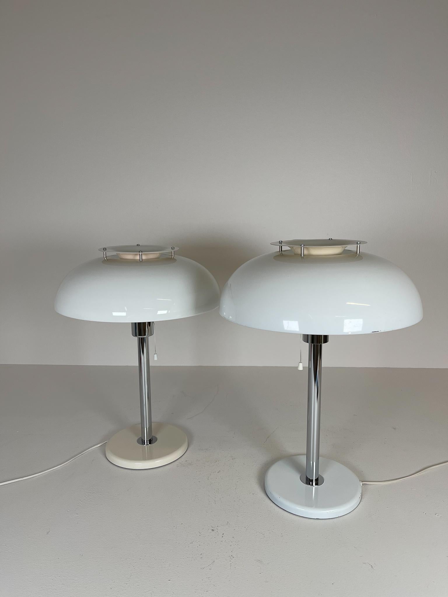 Scandinavian Modern Mushroom Table Lamps Fagerlhults, Sweden, 1970s 10