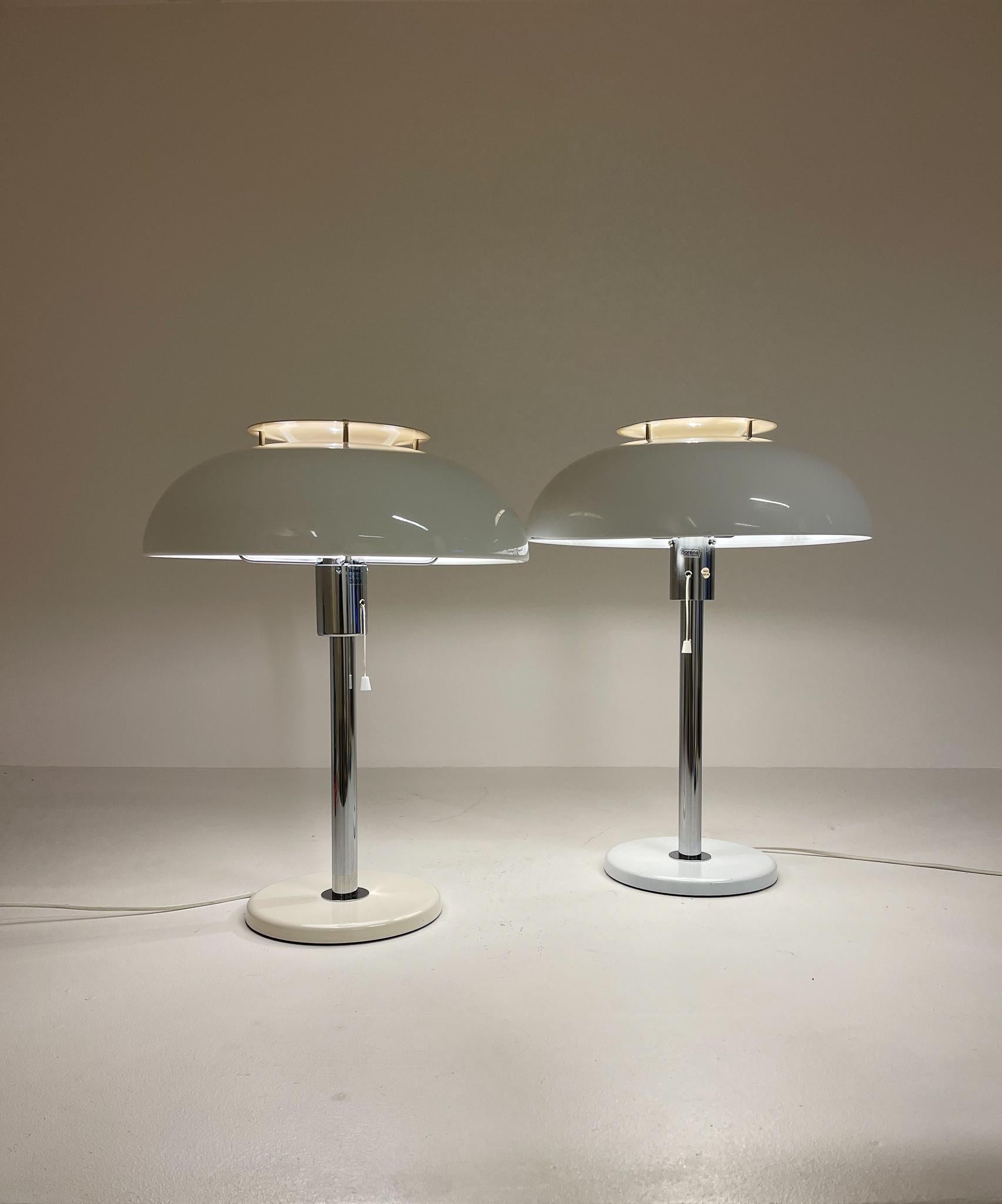 Scandinavian Modern Mushroom Table Lamps Fagerlhults, Sweden, 1970s 14