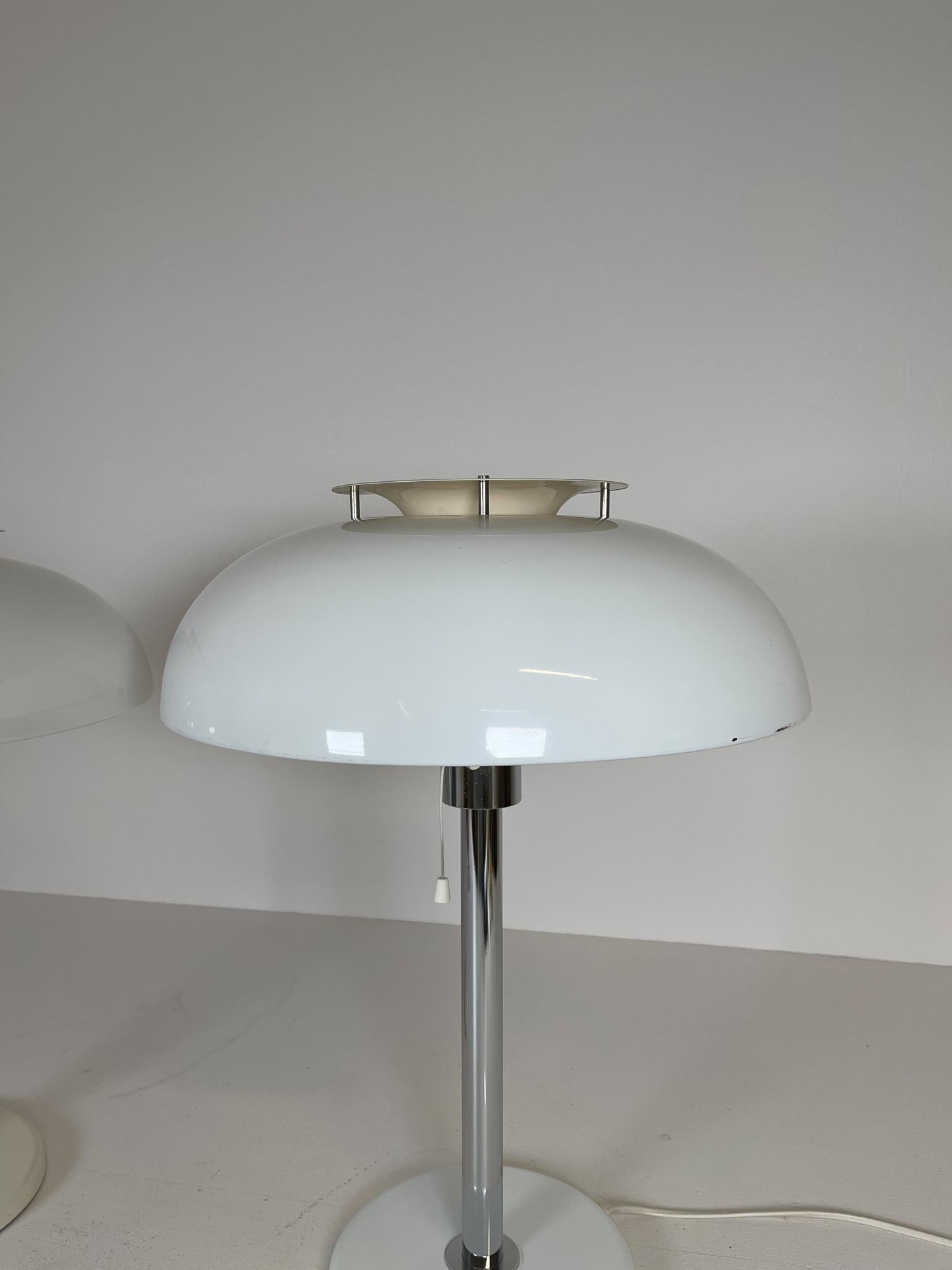 Late 20th Century Scandinavian Modern Mushroom Table Lamps Fagerlhults, Sweden, 1970s