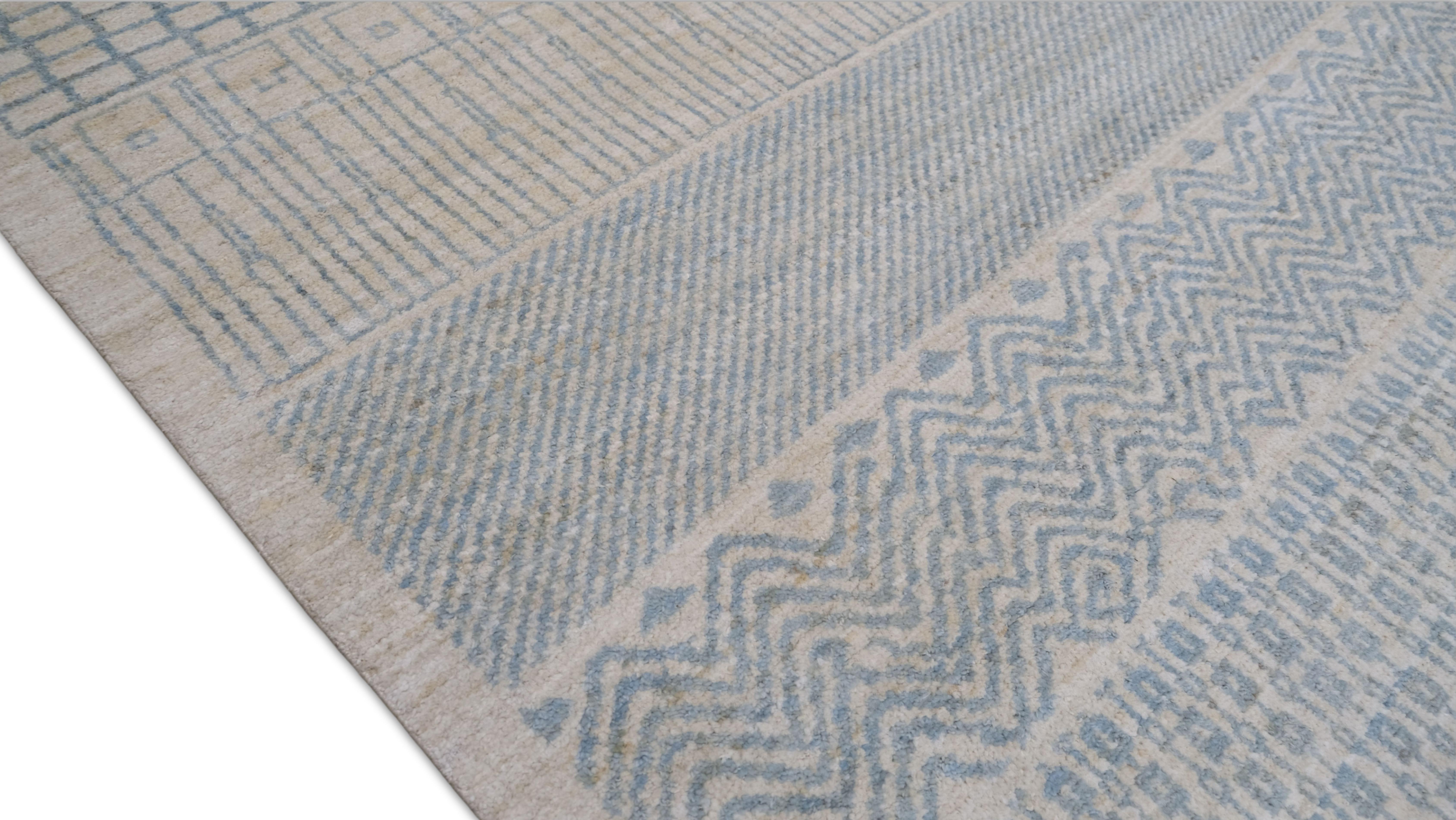 Skandinavischer moderner gedeckter, strukturierter, entworfener Wollteppich 9'x12'7'' (Pakistanisch) im Angebot