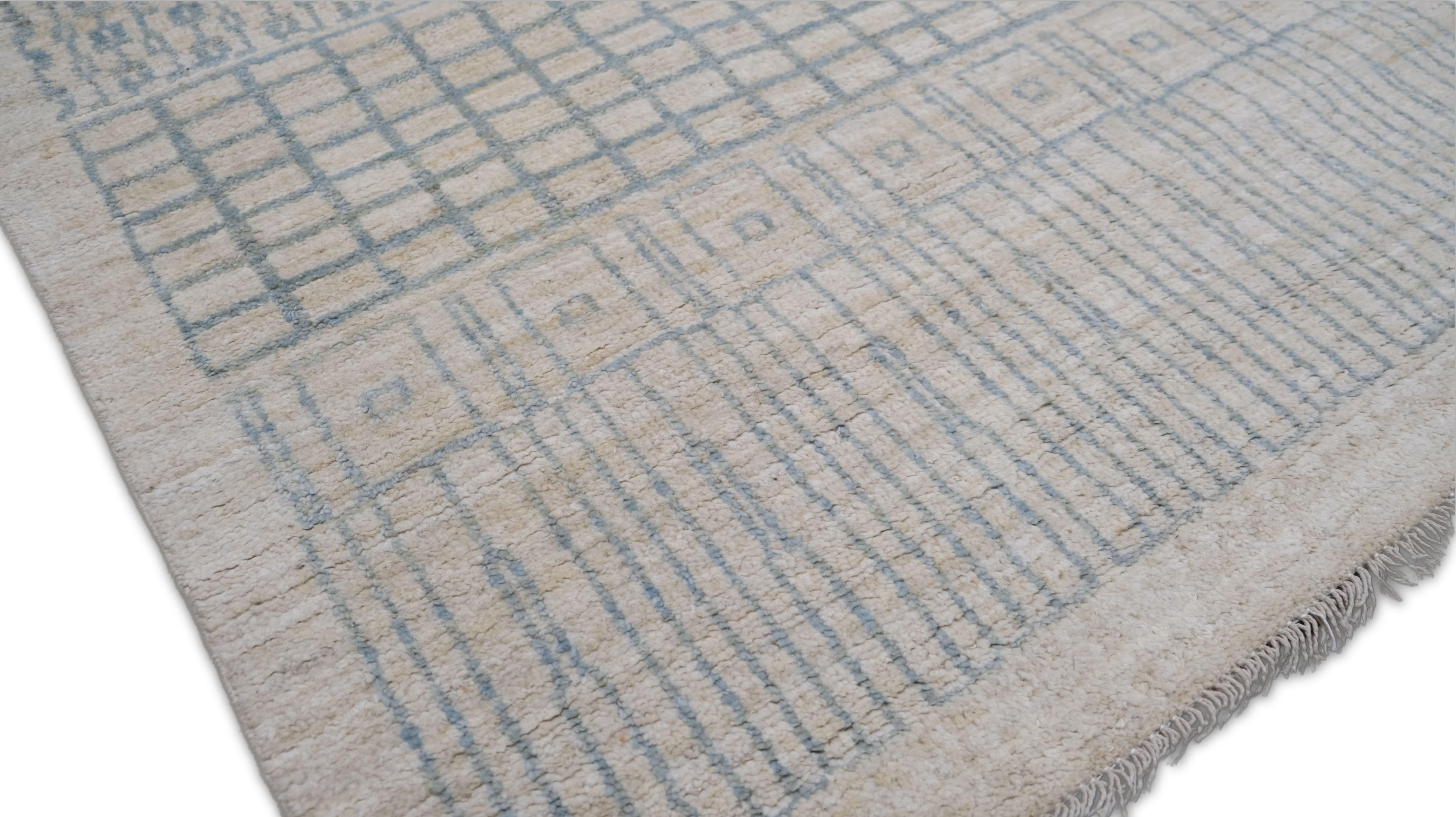 Skandinavischer moderner gedeckter, strukturierter, entworfener Wollteppich 9'x12'7'' im Zustand „Neu“ im Angebot in Torrance, CA
