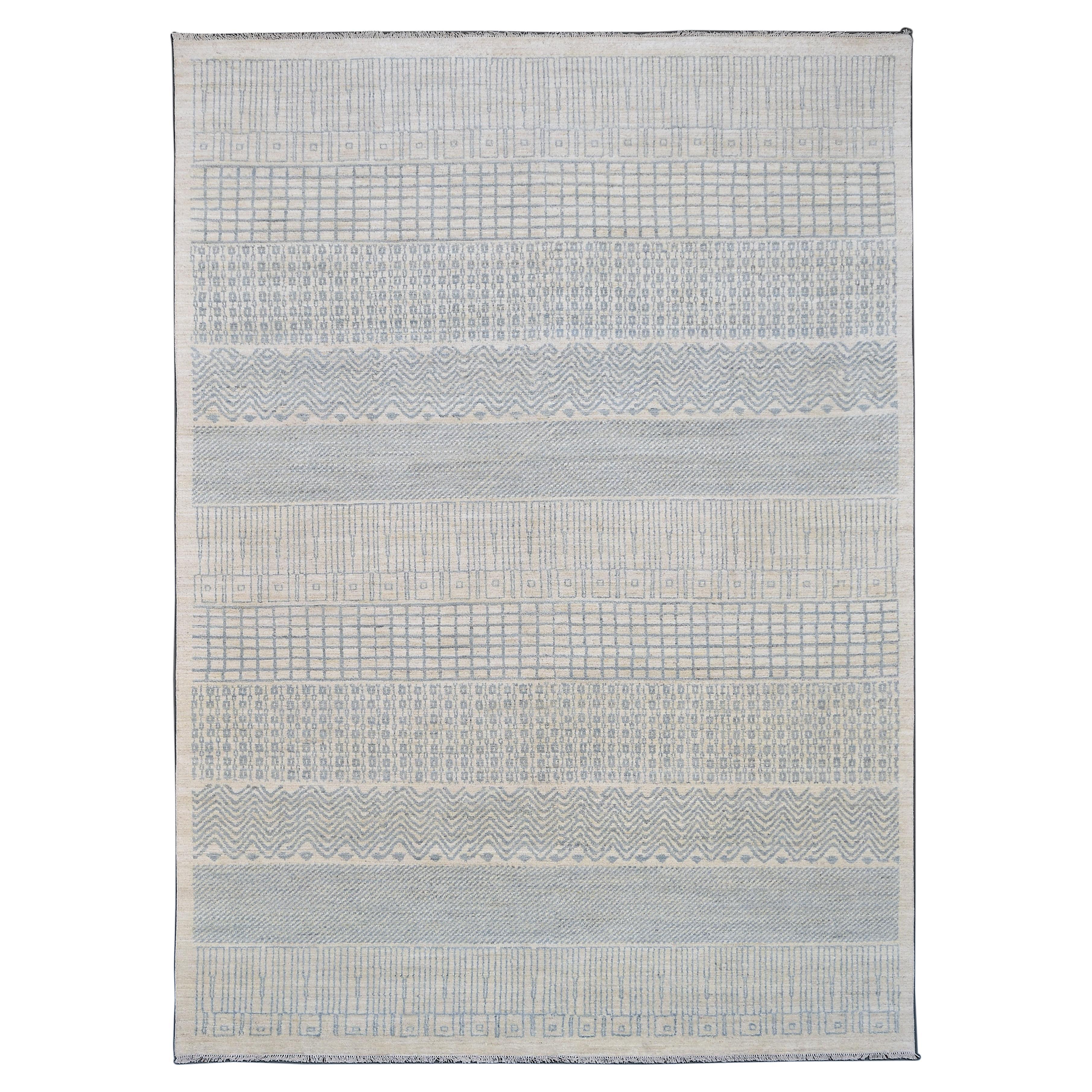 The Modern Scandinavian Modern Muted Textured Designed Wool Rug 9'x12'7''
