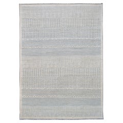 Scandinavian Modern Muted Textured Designed Wool Rug 9'x12'7''