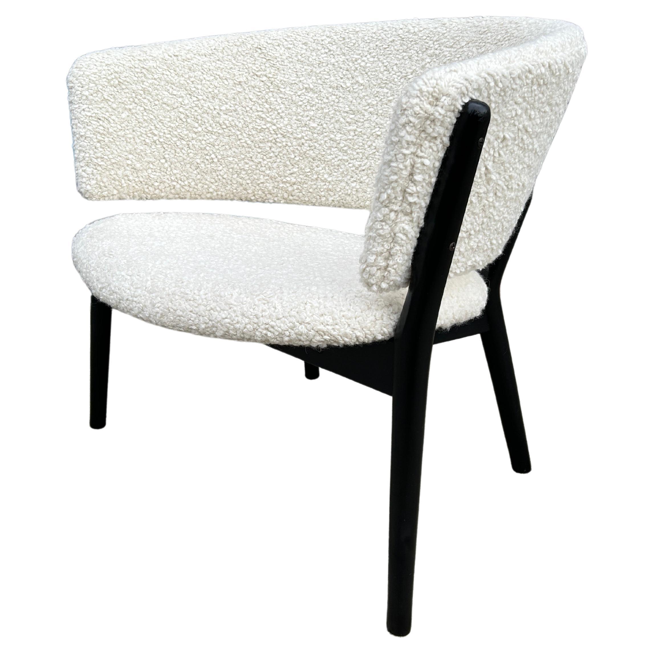 Scandinavian Modern Nanna & Jorgen Ditzel ND83 Lounge Chair by Selig in Bouclé For Sale 2