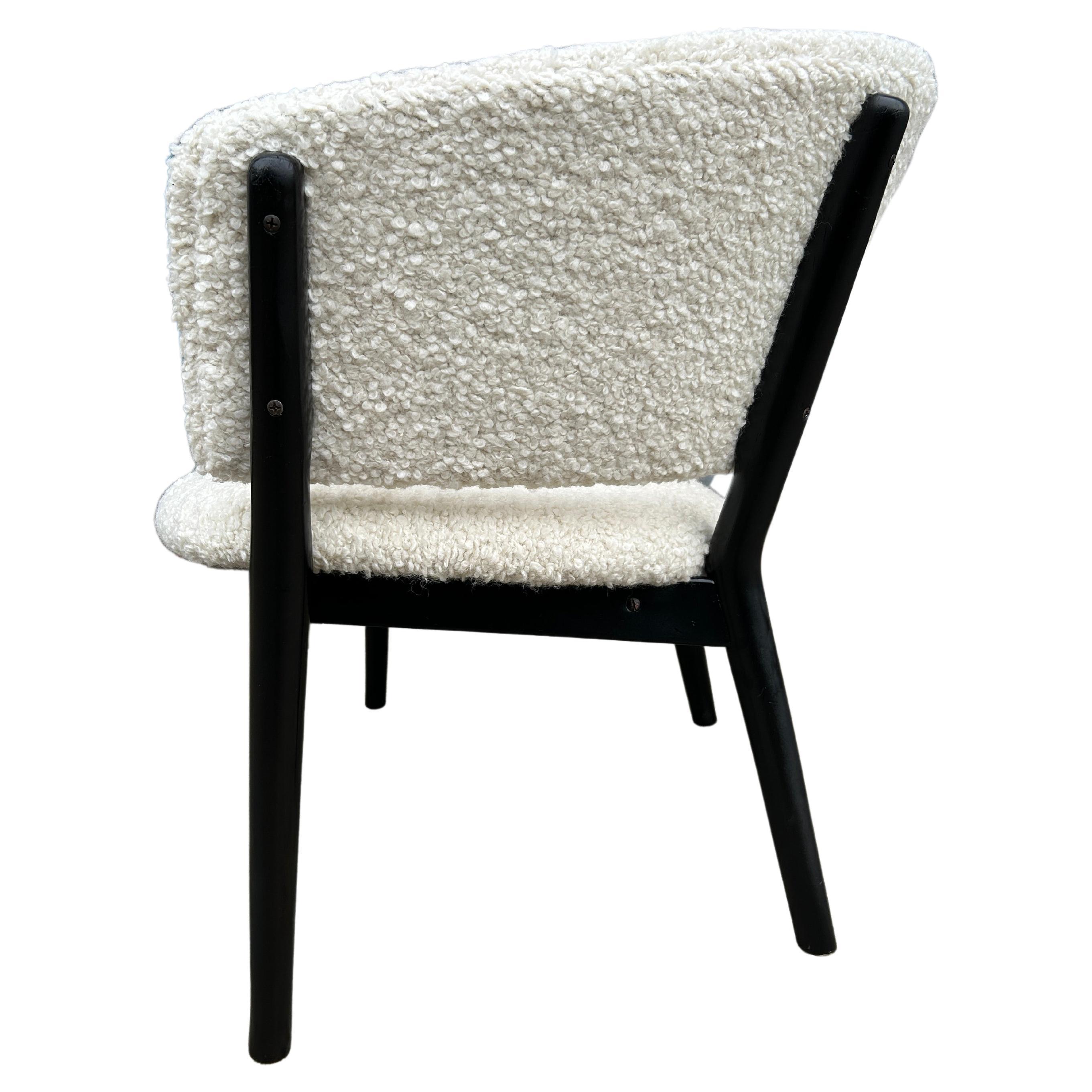 Wood Scandinavian Modern Nanna & Jorgen Ditzel ND83 Lounge Chair by Selig in Bouclé For Sale