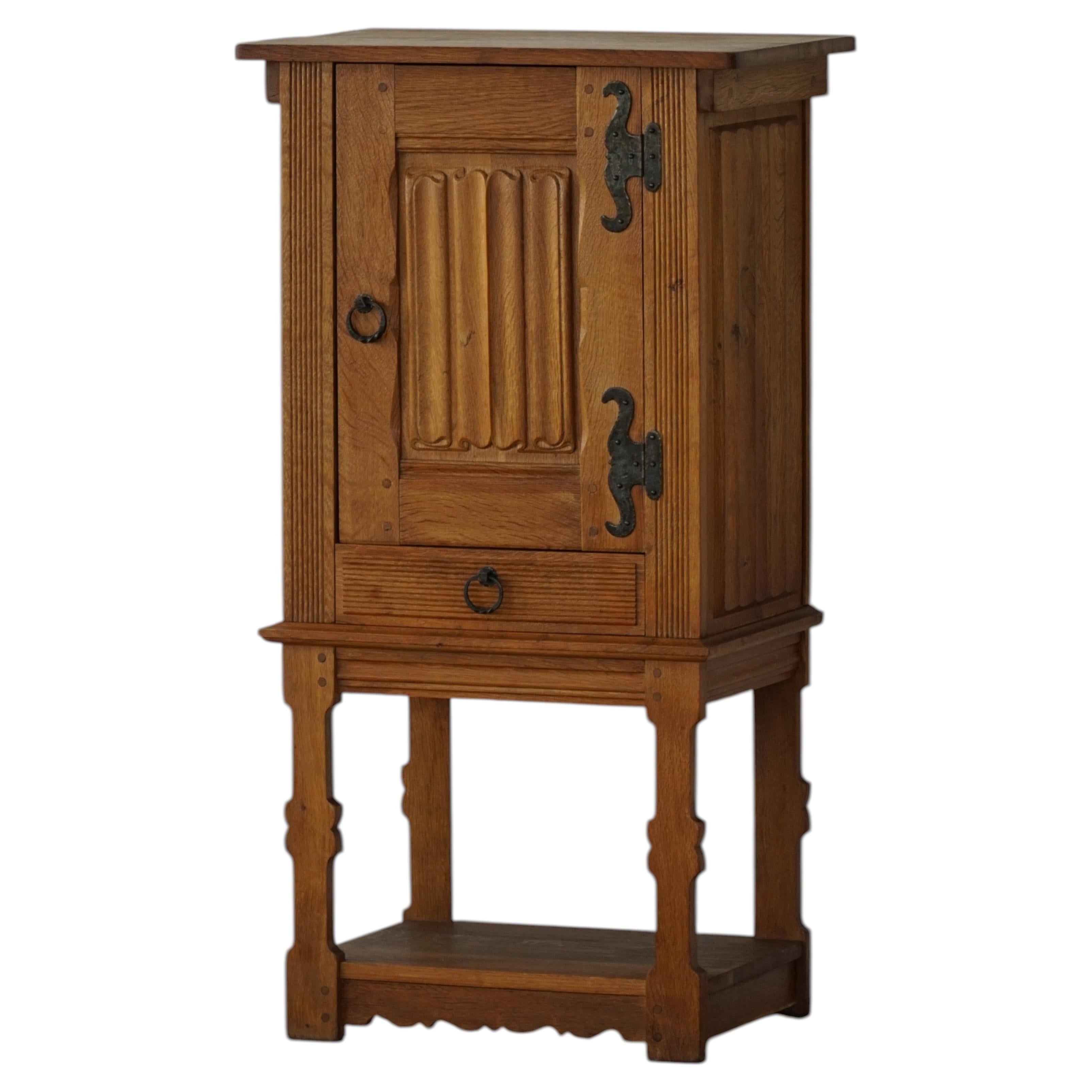 Scandinavian Modern, Narrow Oak Cabinet, By a Danish Cabinetmaker, 1950s