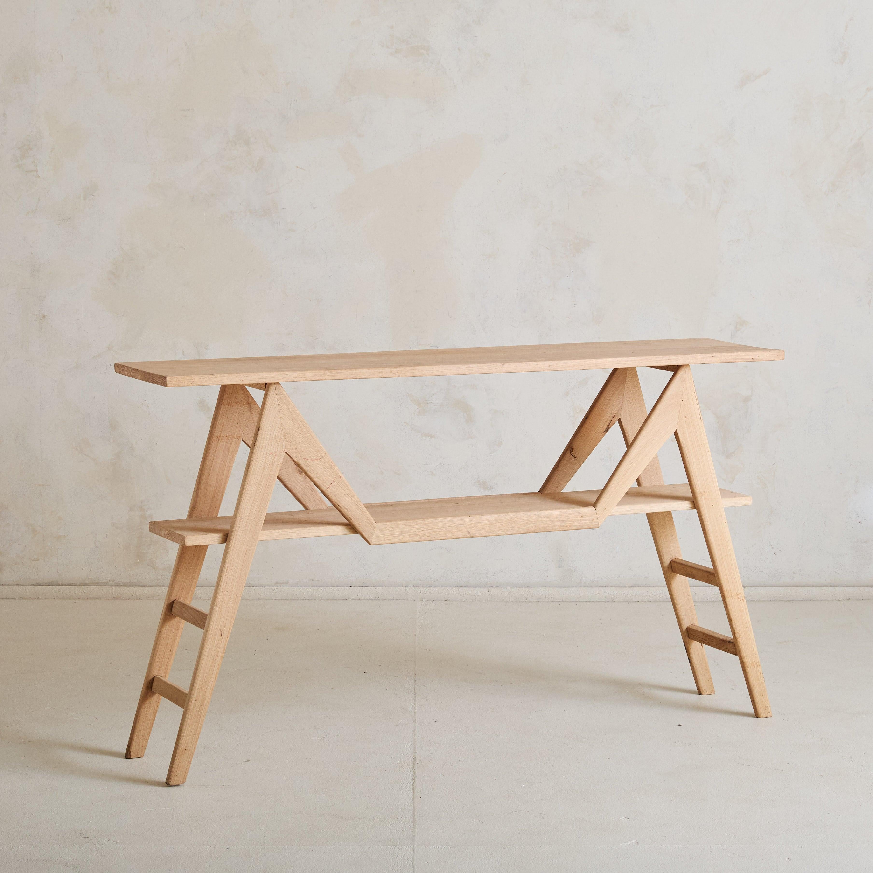 Danish Scandinavian Modern Narrow Oak Console Table, 1960s For Sale