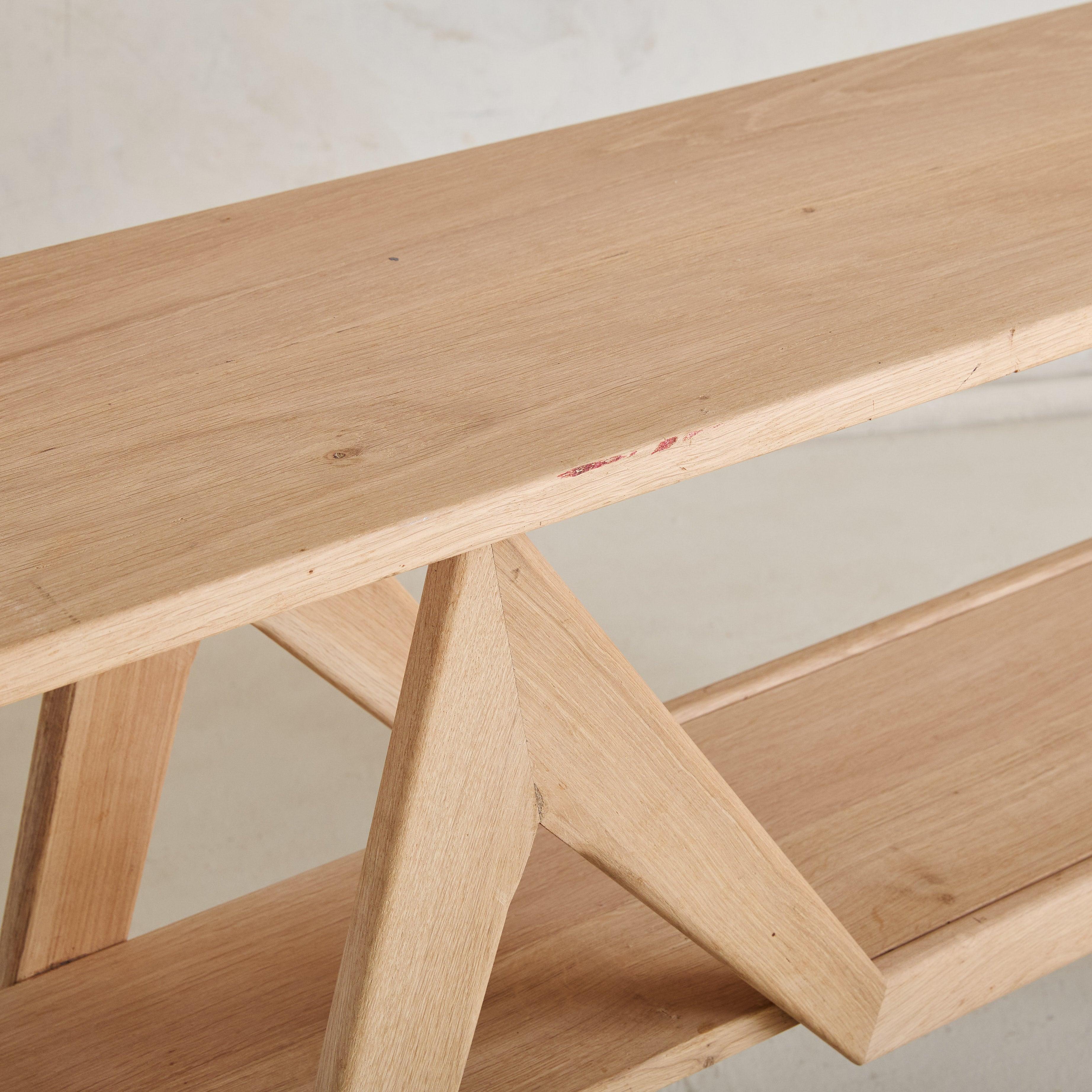Scandinavian Modern Narrow Oak Console Table, 1960s In Good Condition For Sale In Chicago, IL