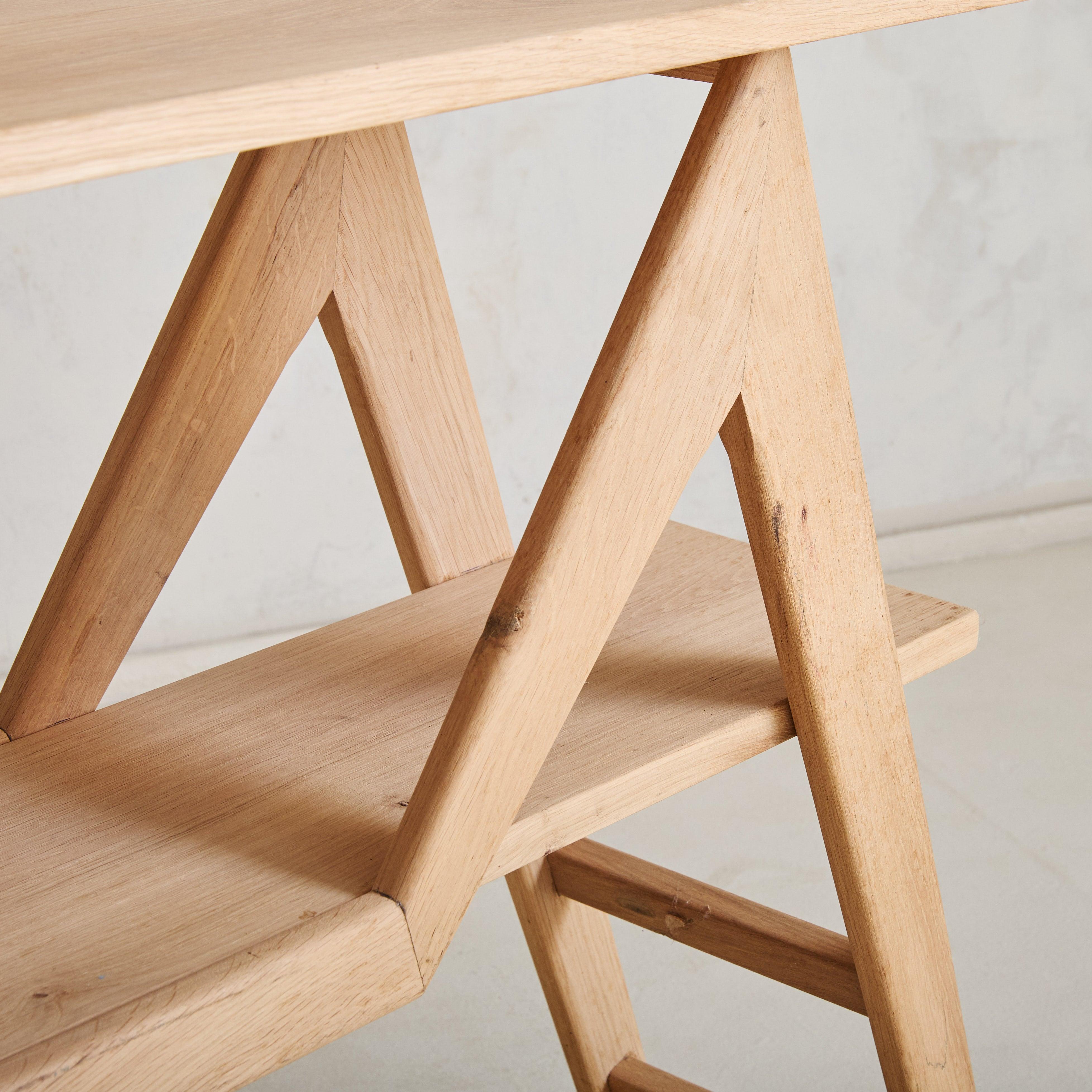 Scandinavian Modern Narrow Oak Console Table, 1960s For Sale 1