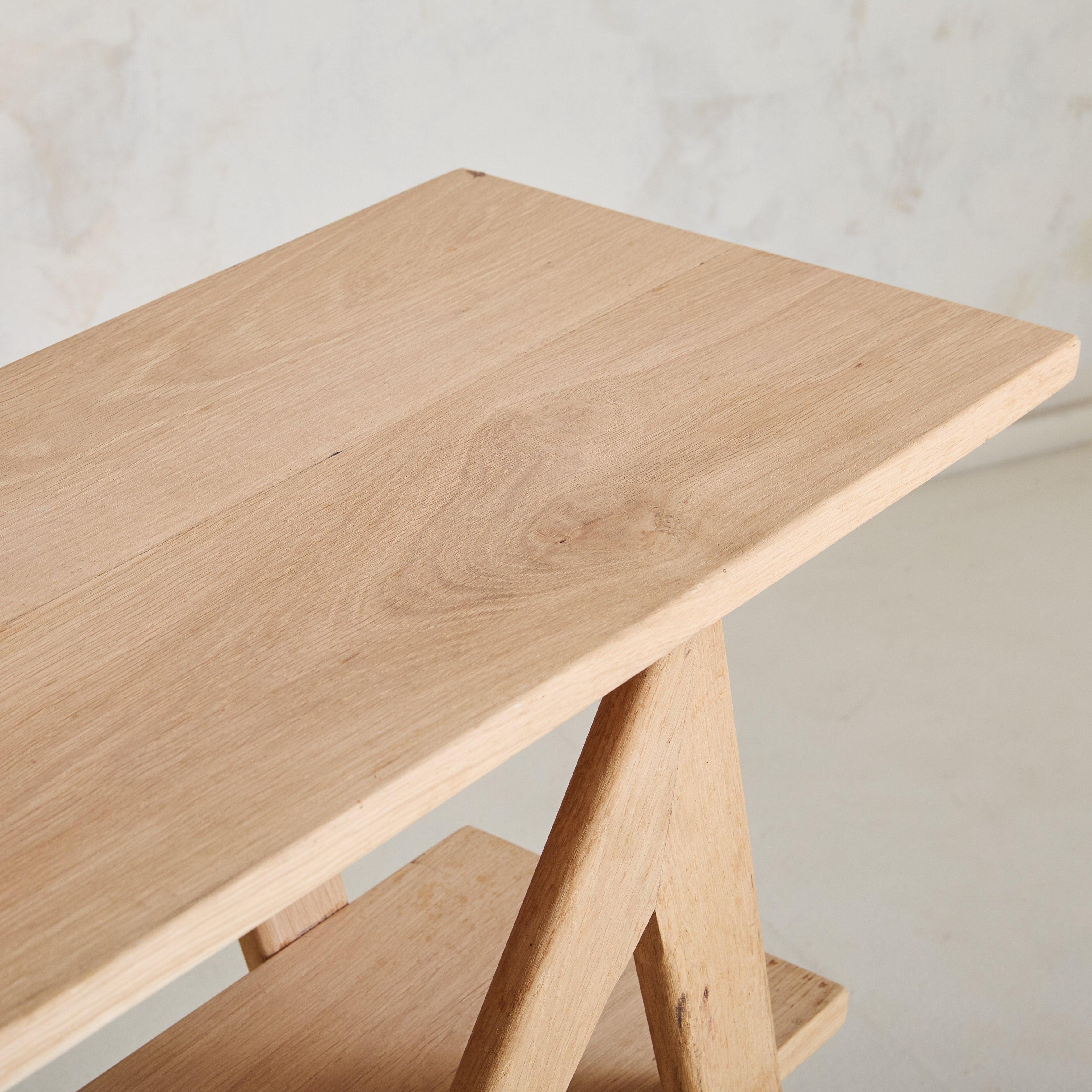 Scandinavian Modern Narrow Oak Console Table, 1960s For Sale 2